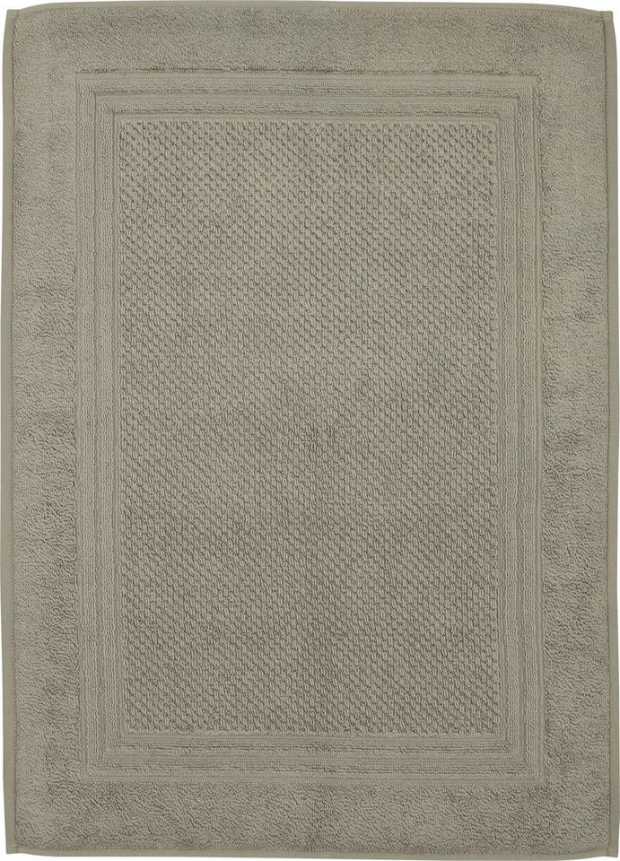 ROSS Duschmatte Unifond, Höhe 1 mm, strapazierfähig, fußbodenheizungsgeeignet, Baumwolle, rechteckig, Uni mit Bordüre, Badezimmerteppich, waschbar