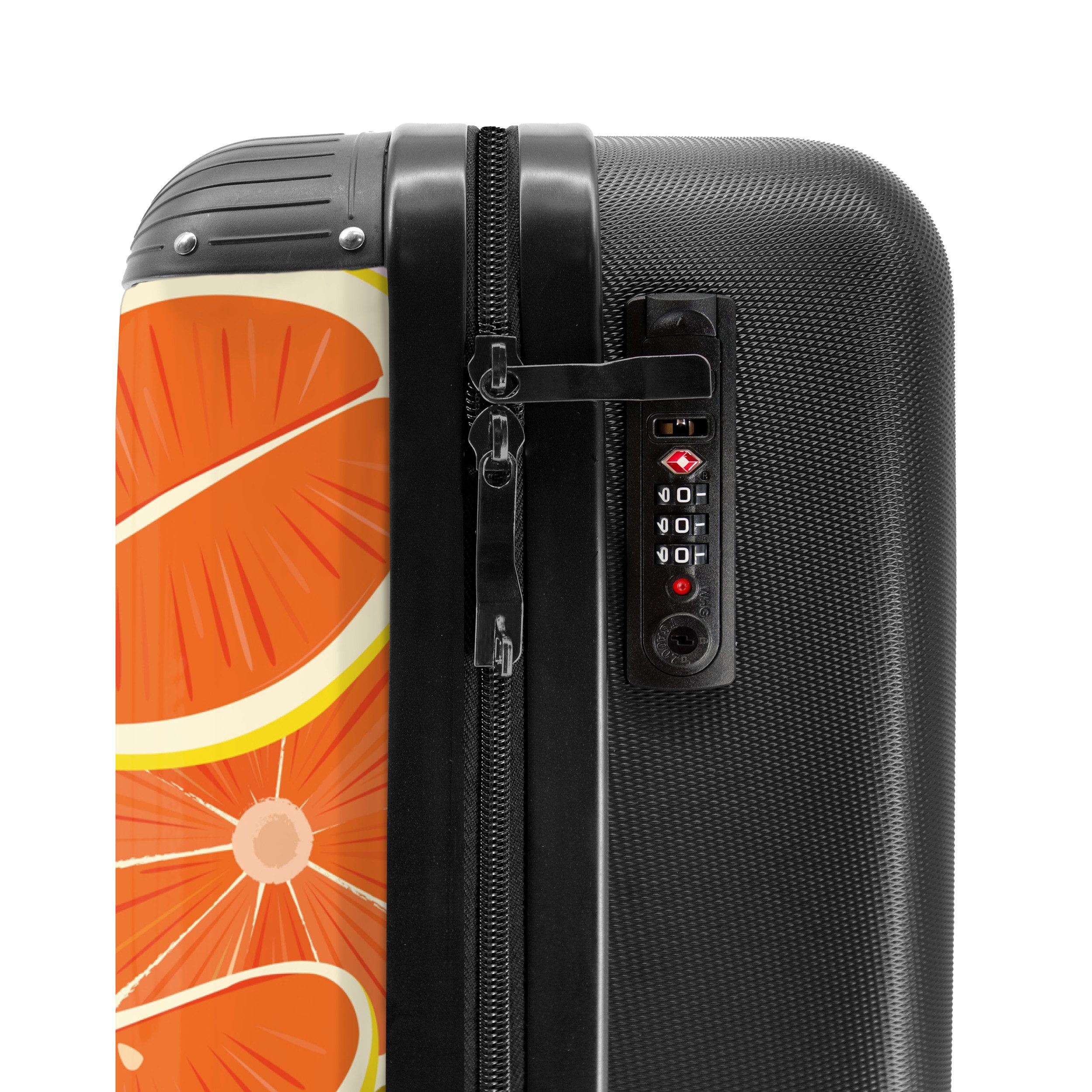 NoBoringSuitcases.com© Hartschalen-Trolley Rosa mit Orangen 55x35x20cm, 4 Rollen, Handgepäck Koffer & Trolleys, Luggage, Reisekoffer Frauen