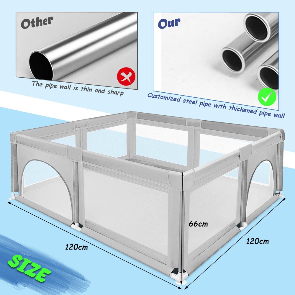 JEOBEST Laufgitter Laufstall Baby 120x120cm Laufstall günstig online kaufen