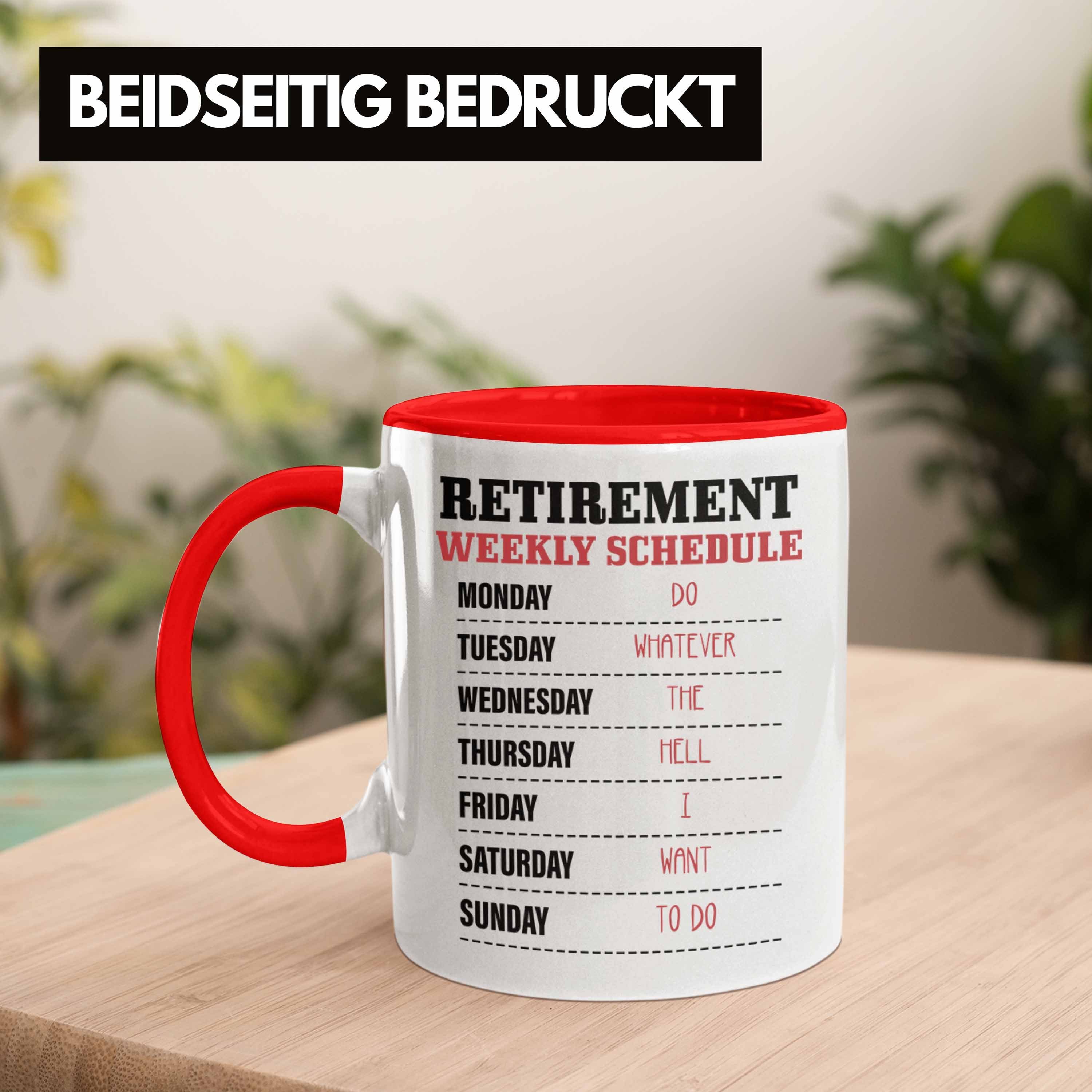 Trendation Tasse Trendation Rentnerin Renteneintritt Geschenk Lustig Ruhestand Rot Rente Sprüche - Abschied Renter Mann Frau für Tasse