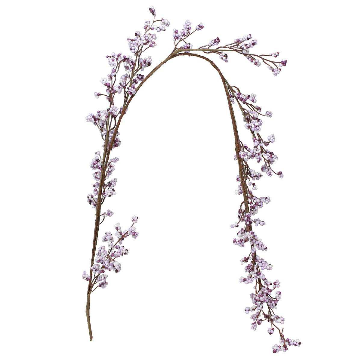 Winterliche Kunstpflanze Dekohänger Beerenzweig Kunstblume Weiß Lila Winter Frost 130cm, Kaemingk, Höhe 15 cm