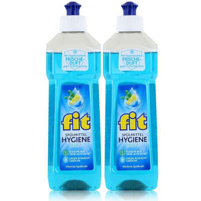 FIT fit Spülmittel Hygiene Duft 500ml - Höchste Spülkraft (2er Pack) Geschirrspülmittel
