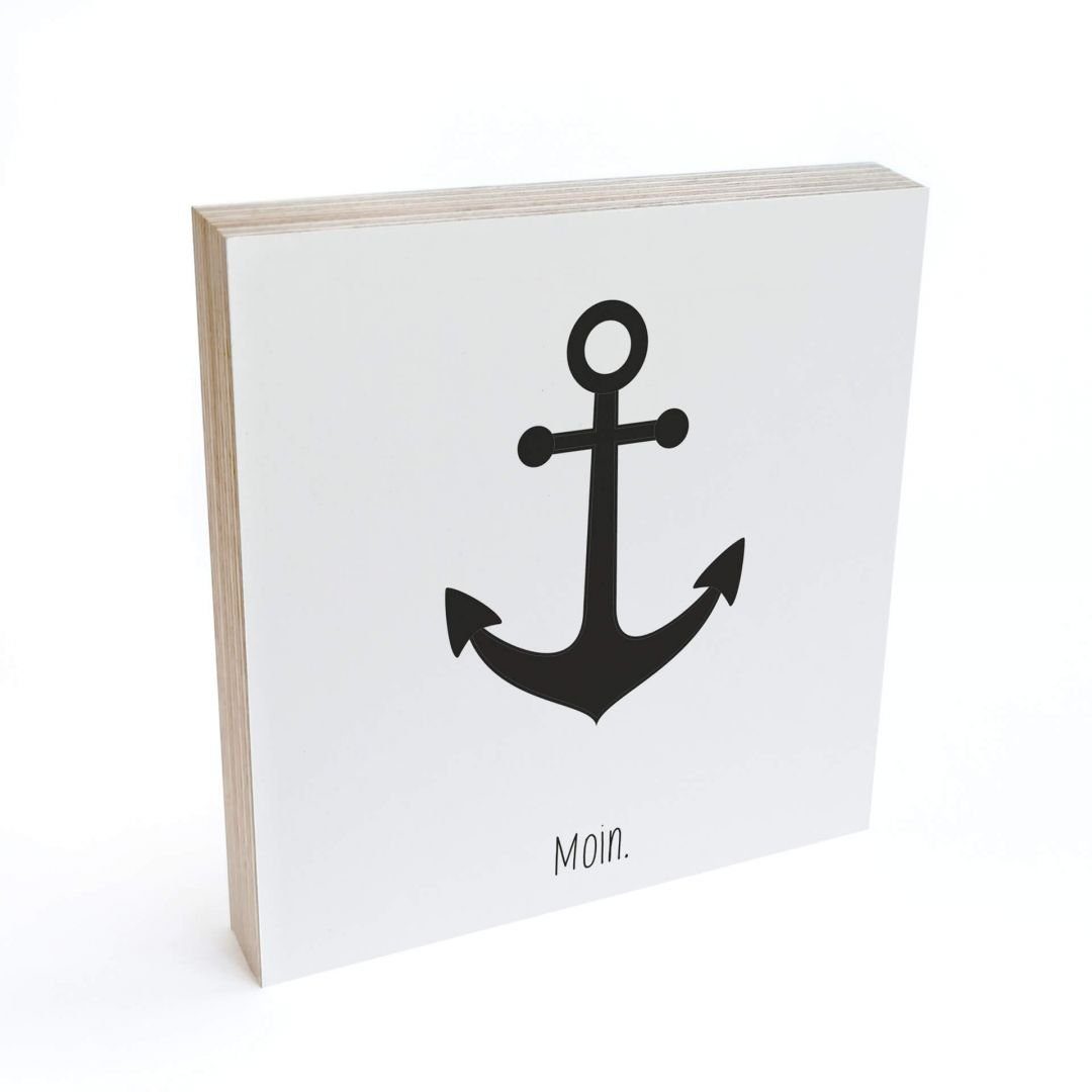 K&L Wall Art Holzbild Tischdeko Anker Holzbild Maritime Landhaus Deko Küche, Fensterbank Schild modern