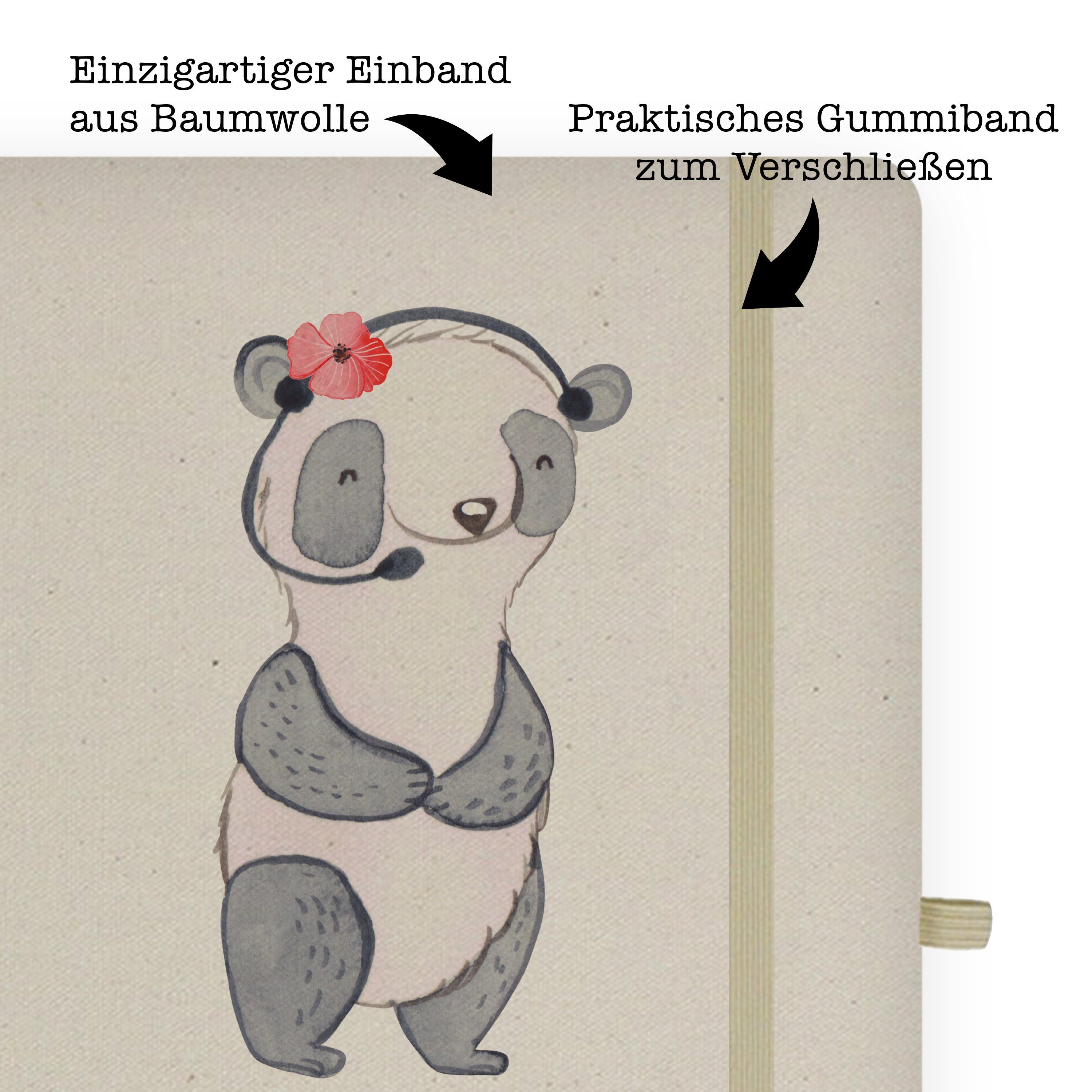 Mr. & Mrs. Mr. mit Mrs. Callcent Panda & Kundendienstmitarbeiterin Herz - Geschenk, Panda - Transparent Notizbuch