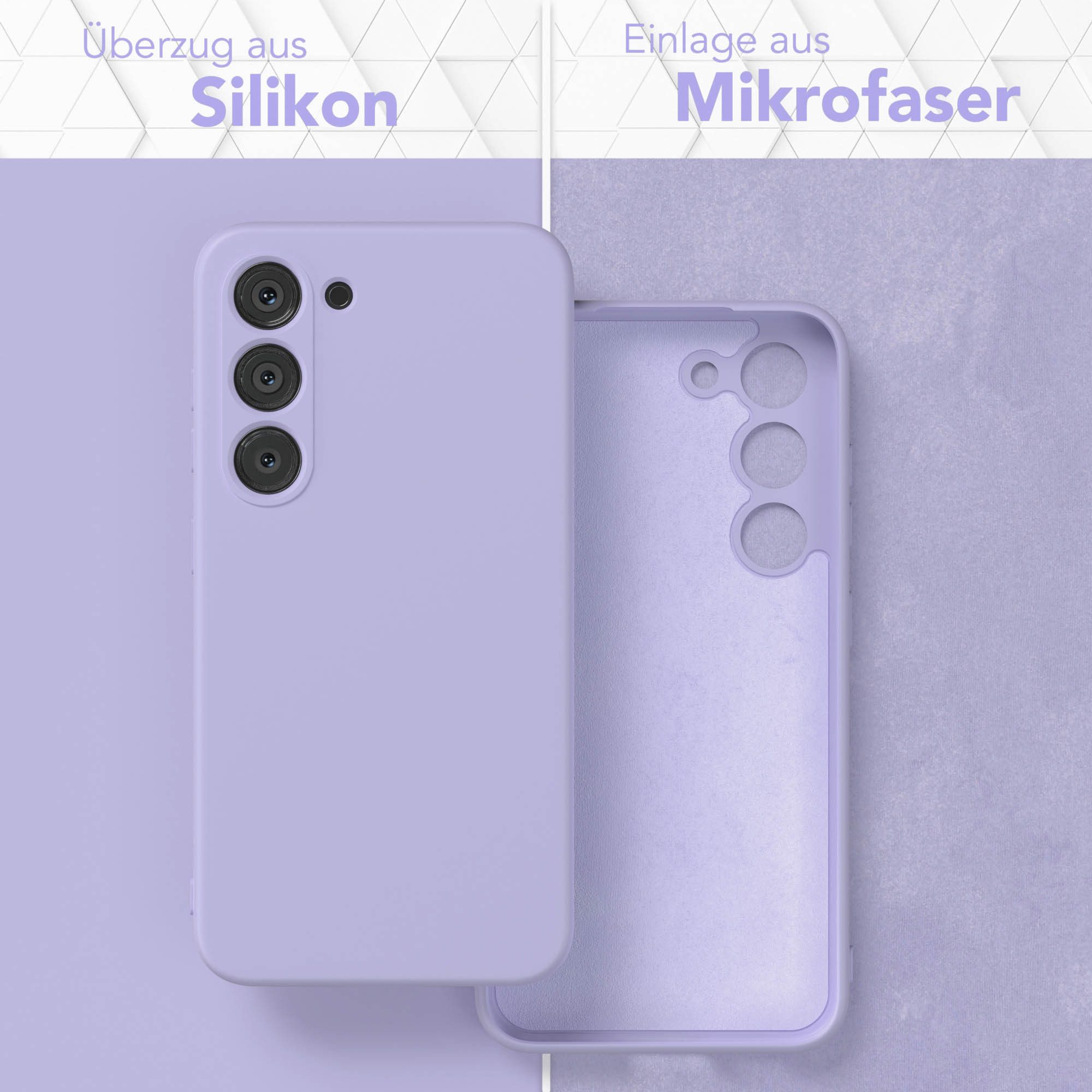 EAZY CASE Handyhülle für Samsung Galaxy S23 Hülle Silikon 6,1 Zoll, Silikonhülle stoßfest Smart Slimcover Case Dünn Blau Lila