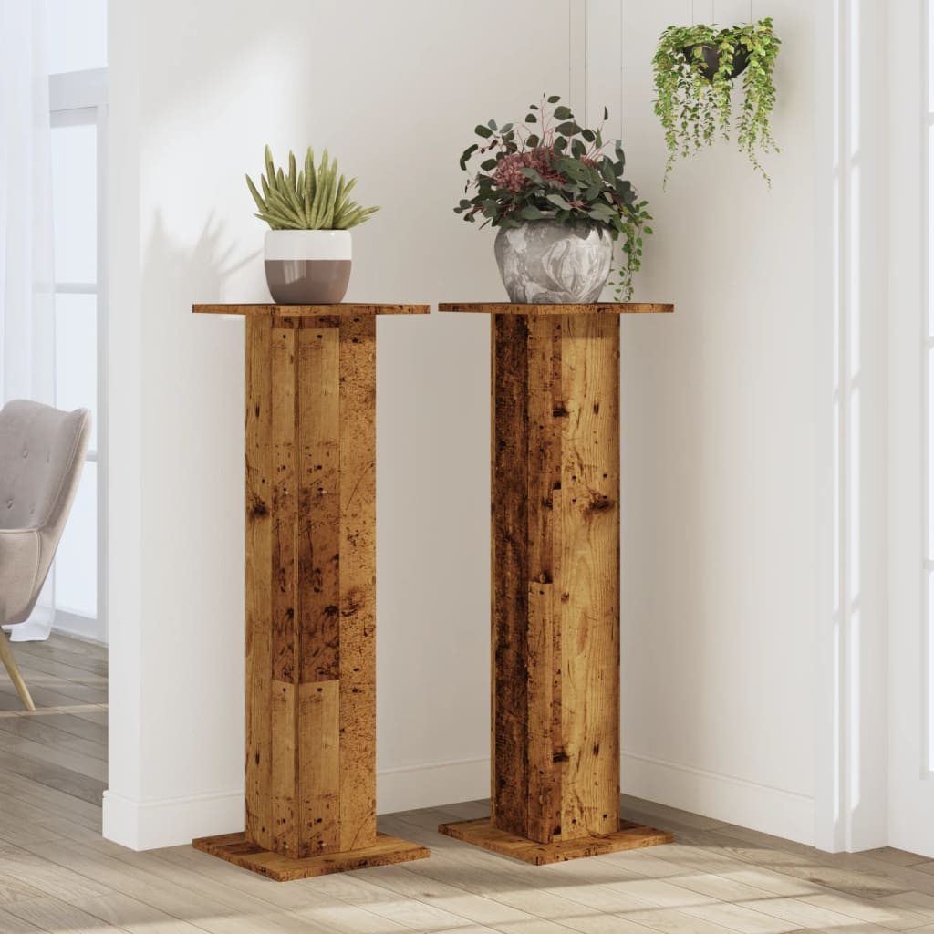 vidaXL Blumenständer Pflanzenständer 2 Stk. Altholz-Optik günstig online kaufen