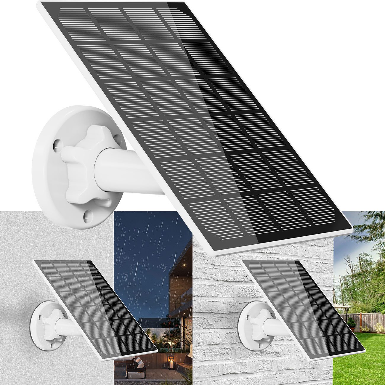Casativo 3W Solarpanel (USB-C, IP65): Solare Stromversorgung für IP-Kameras Solar Panel, Auch zum Laden anderer Elektrogeräte geeignet