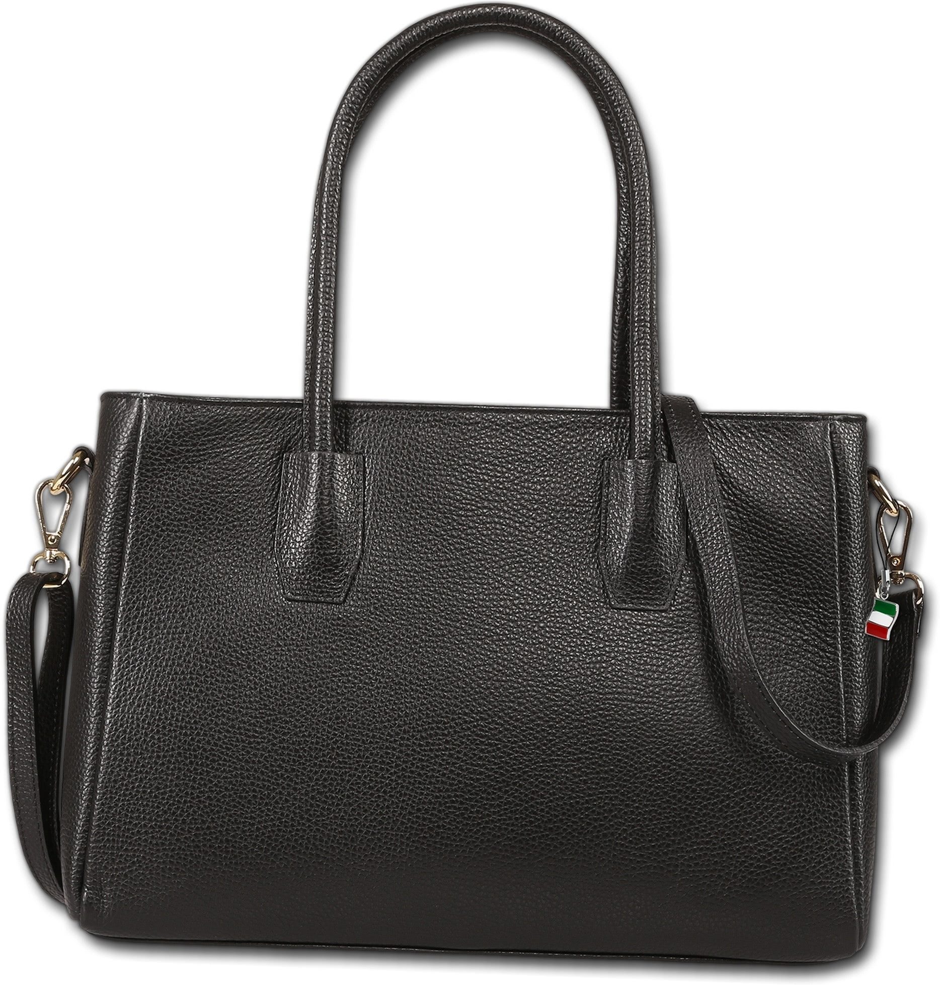 FLORENCE Handtasche Florence Damen Handtasche Leder Tasche (Handtasche, Handtasche), Damen Tasche Echtes Leder schwarz