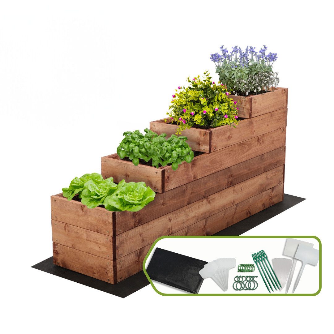 Modo24 Hochbeet ZP07 Kräuterbeet, Gartenbeet, Pflanzkasten, Blumenbeet, Gemüsegarten, für Garten und Terrasse, Kiefernholz Massivholz, Höhe 36 cm, 3 Farben