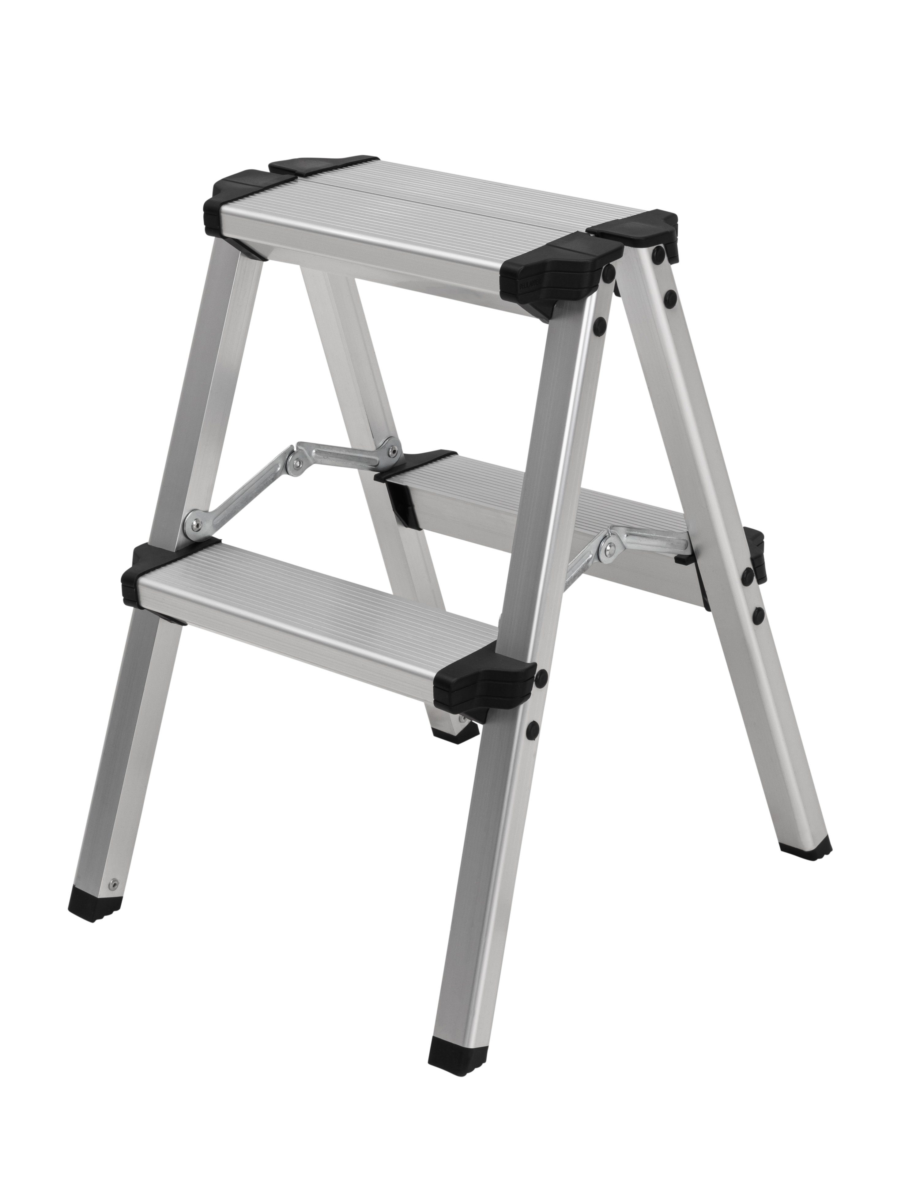 Craftfull Trittleiter Klapptritt Leiter CF-131A - 3 J. Garantie - 2-5 Stufen - Aluminium (150 kg Traglast - Alu Stehleiter Klappleiter bis 150 kg - Doppelleiter - Sicherheitsleiter - Multifunktionsleiter - Vielzweckleiter - Mehrzweckleiter, 1-St., Doppel-Klapptritt, Anti-Rutsch, Sicherheitsbügel), Haushaltsleiter Stufen Leiter Arbeitsleiter Arbeitsbühne klappbar