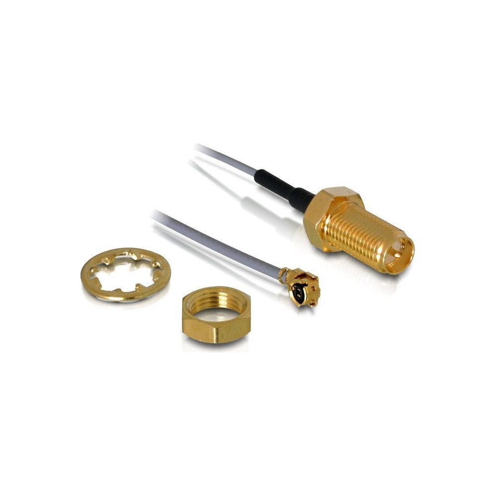 DeLOCK RP-SMA Buchse 0,2m Adapter für MHF/U.FL-LP-068 Elektro-Kabel