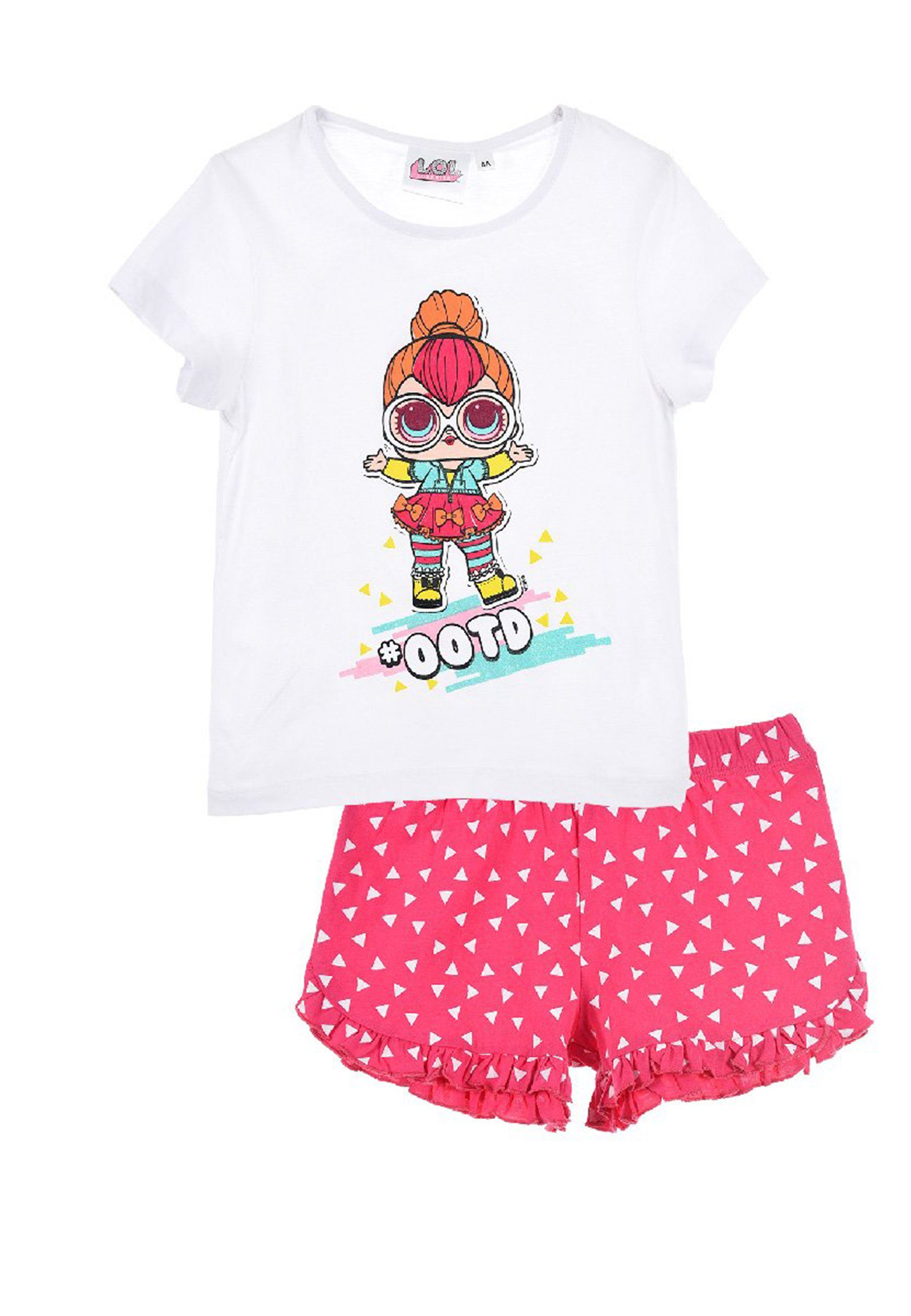 L.O.L. SURPRISE! Shorty Sommer Schlafanzug Shorty Pyjama-Set kurz (2 tlg) Weiß