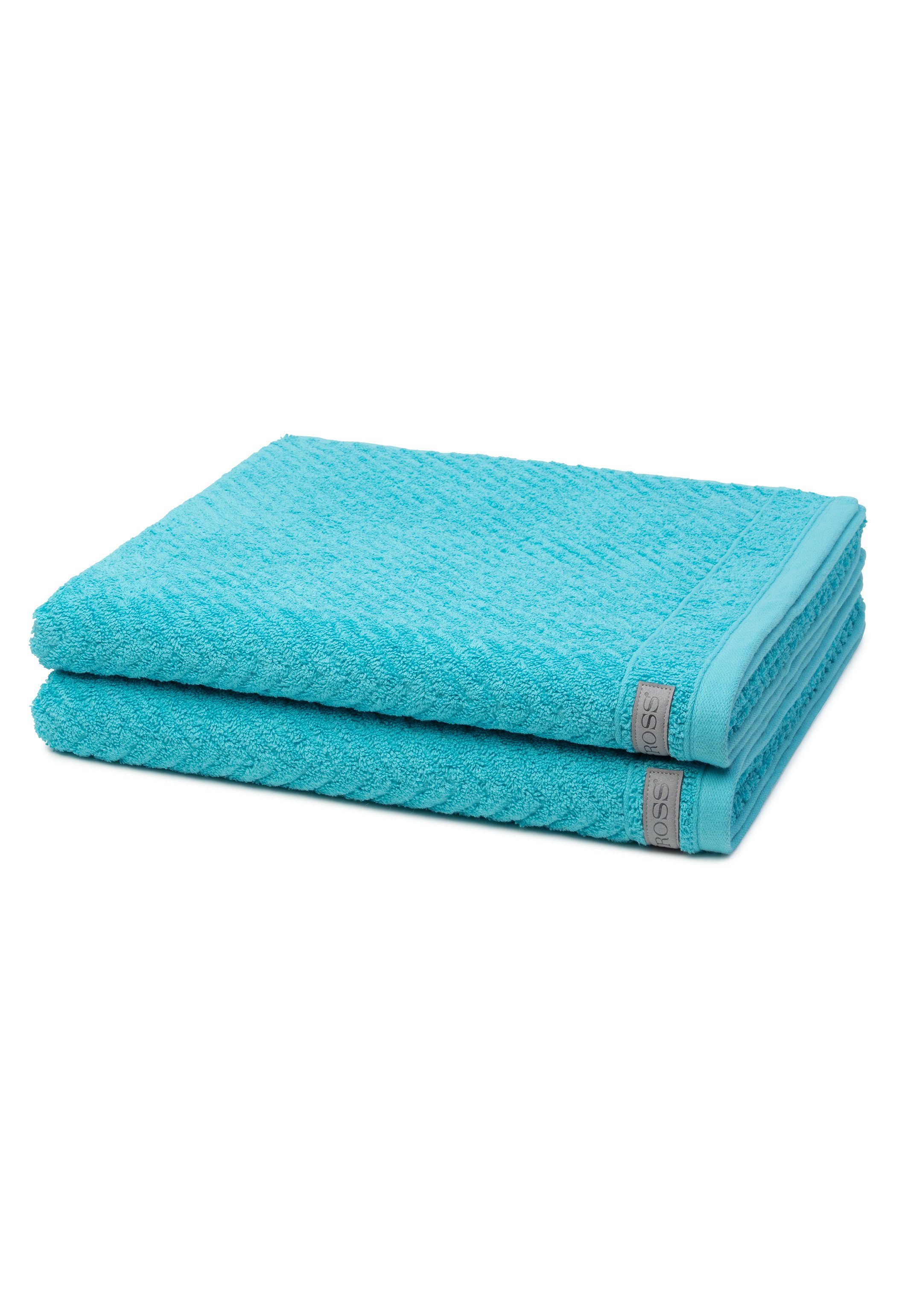 ROSS Handtuch Set Smart, Walkfrottee, (Spar-Set, 2-tlg), 2 X Duschtuch - Im Set - Baumwolle - Saugfähige und weicher Griff Lagune