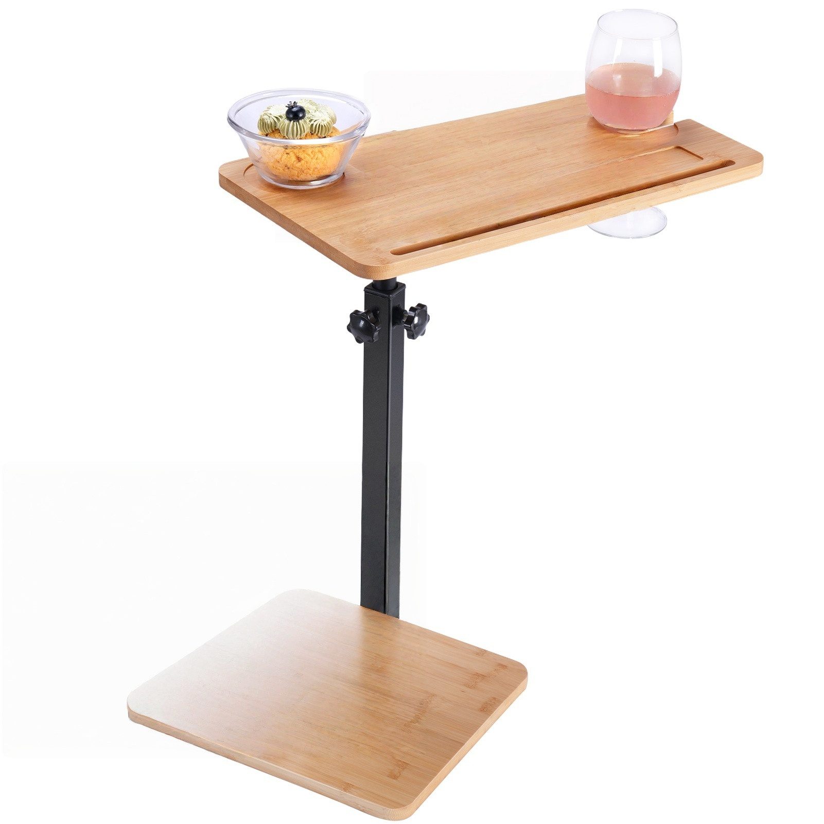 Ablagetisch Höhenverstellbarer Drehtisch (braun, Ø39cm, 43-76cm)