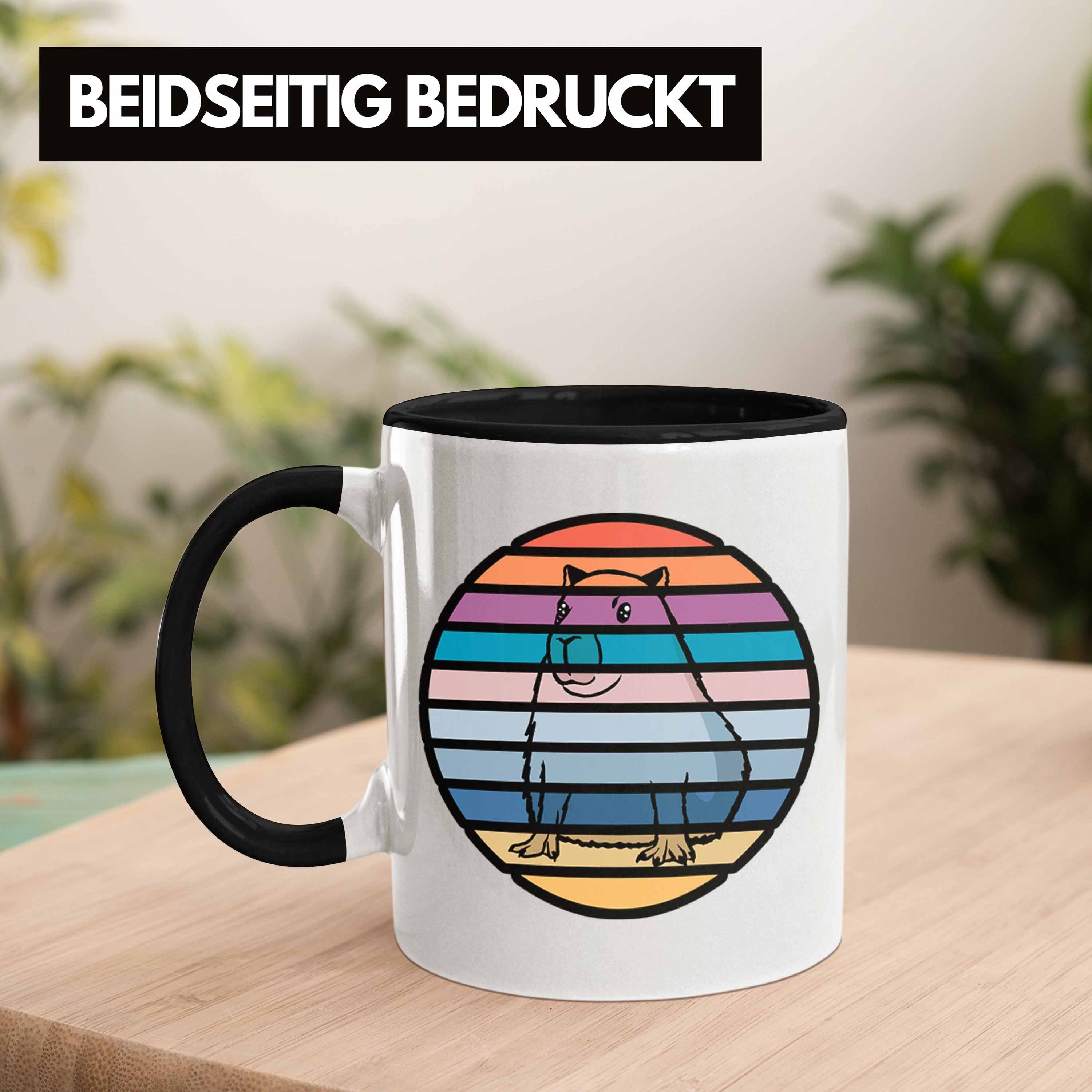 mit Liebhaber Geschenkidee Trendation Tasse Capybara Capybara-Motiv Schwarz für Tasse Geschenk