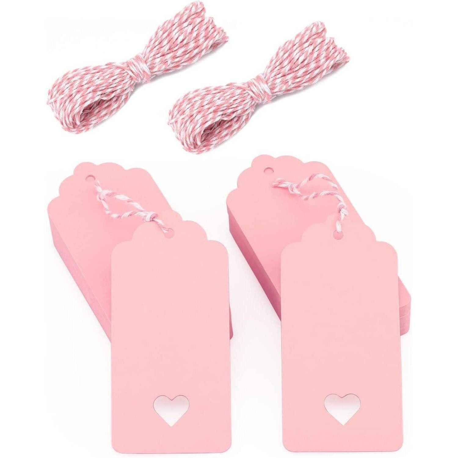 LuxusKollektion Anhänger Set Geschenkanhänger Hochzeit Rosa Kraftpapier Rosa 100 Stück