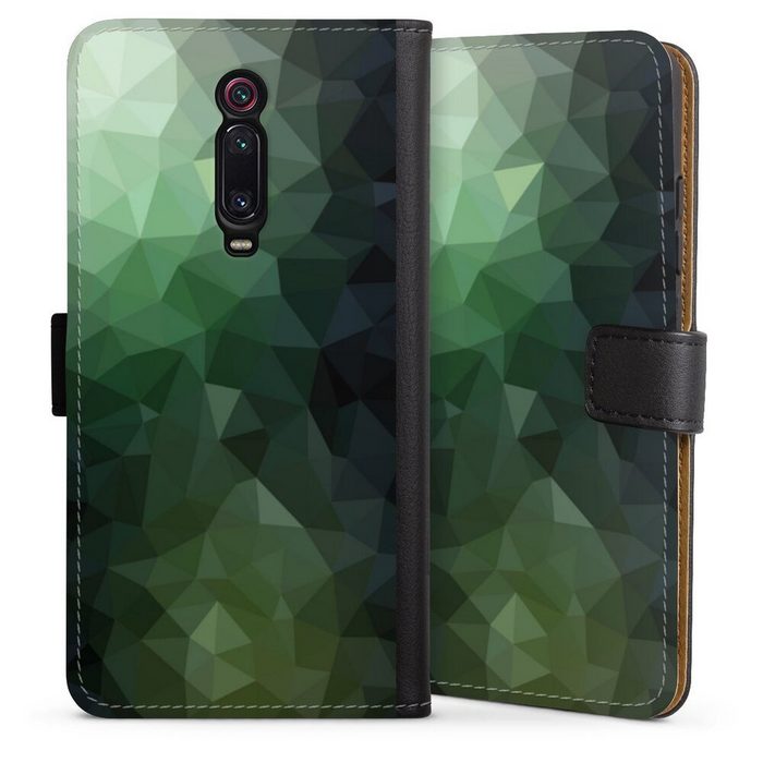 DeinDesign Handyhülle Tarnmuster Mosaik Geometric Polygonal Mosaic Green Xiaomi Mi 9T Pro Hülle Handy Flip Case Wallet Cover Handytasche Leder