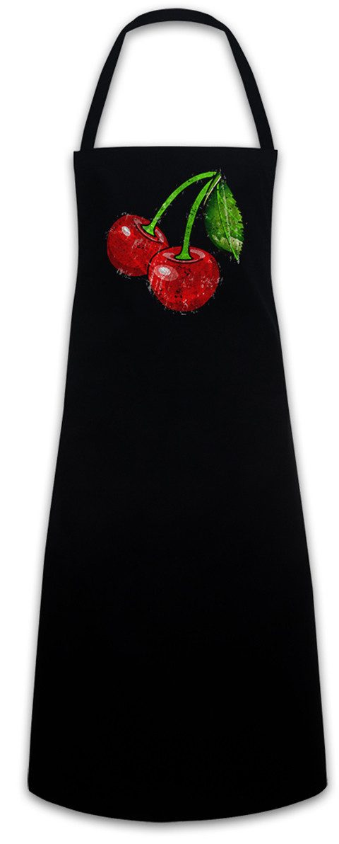 Urban Backwoods Kochschürze Oldschool Cherries Vintage Logo I Grillschürze Cherry Rockabilly
