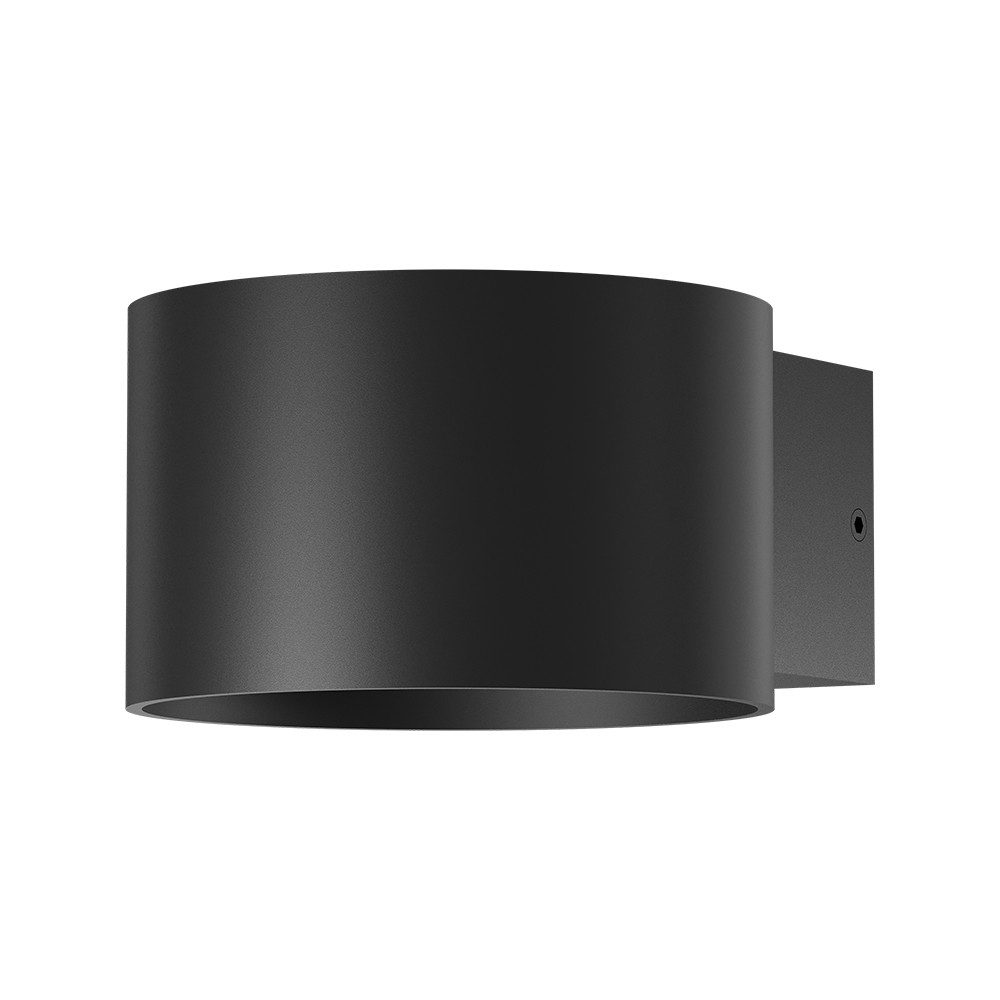 Braytron LED Wandleuchte LED Wandleuchte Schwarz Rund up&down Außenwandleuchte Wandlam, LED fest integriert, Warmweiß, LED fest integriert