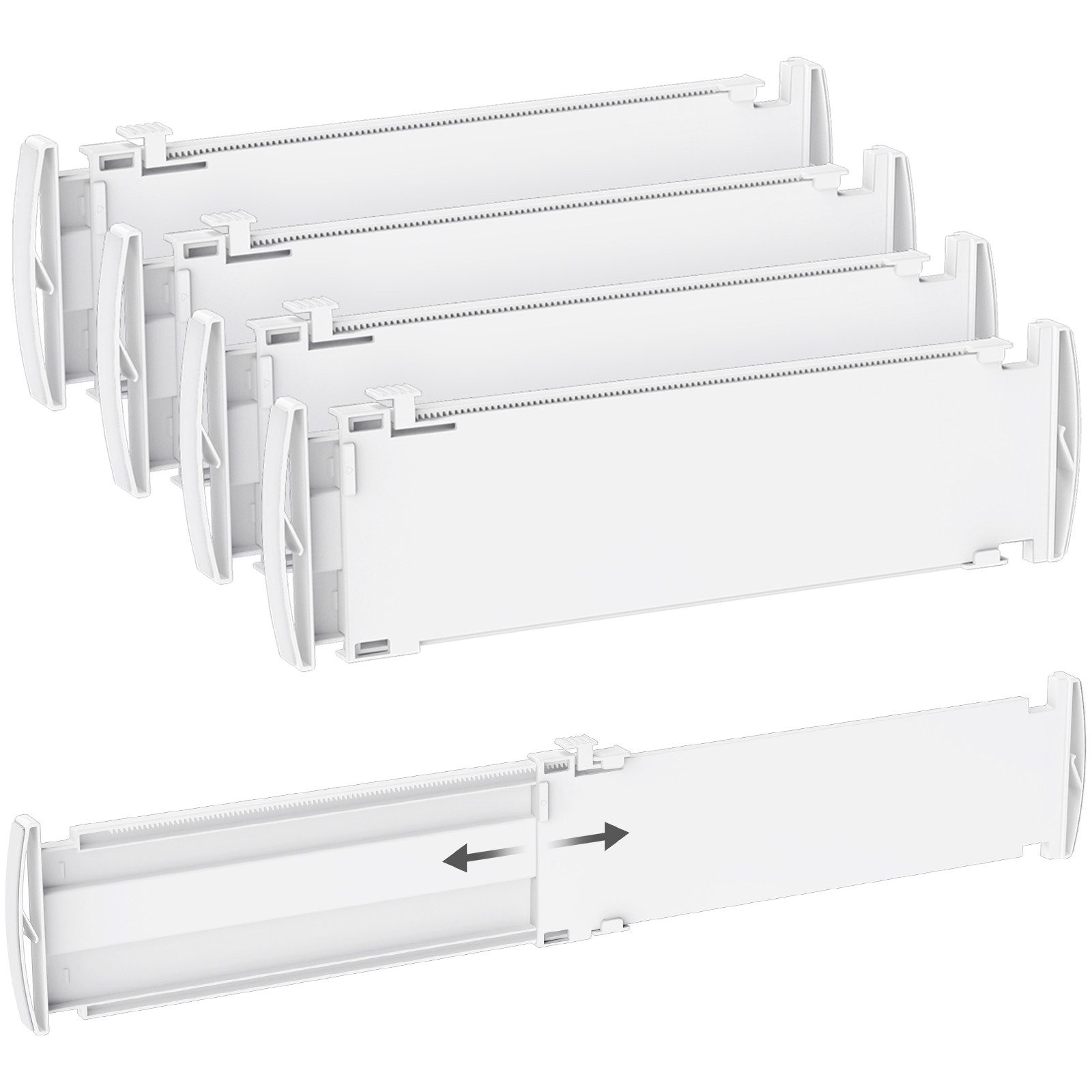 Lifewit Schubladeneinsatz Schubladentrenner verstellbar 35-55 cm, Organizer Küchenschrank. (Set, 4 St., 4-tlg, 5-tlg, 6-tlg, 8-tlg, 9-tlg, 12-tlg), Rissfest, verschleißfest