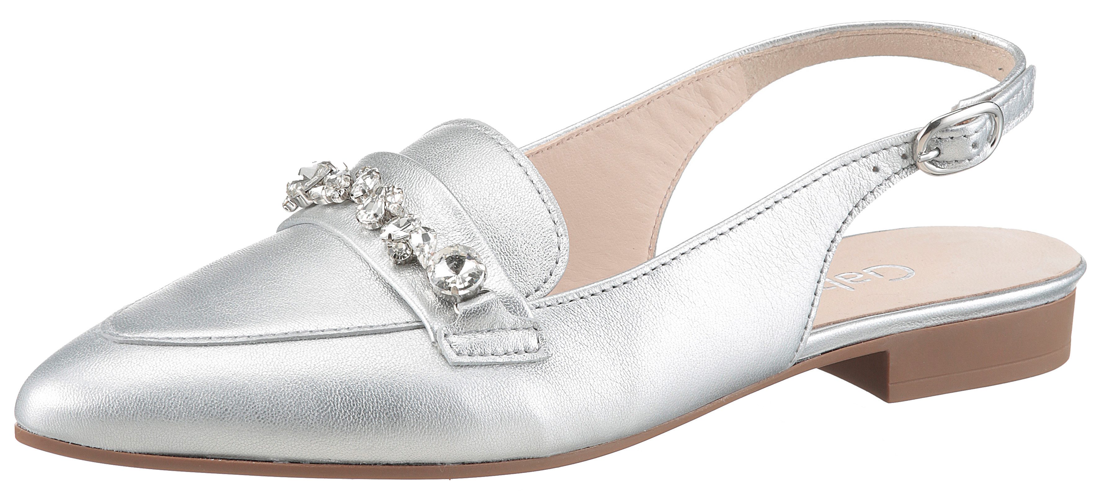Gabor Slingpumps, Blockabsatz, Abendschuh, Festtagsschuh in spitz zulaufender Form