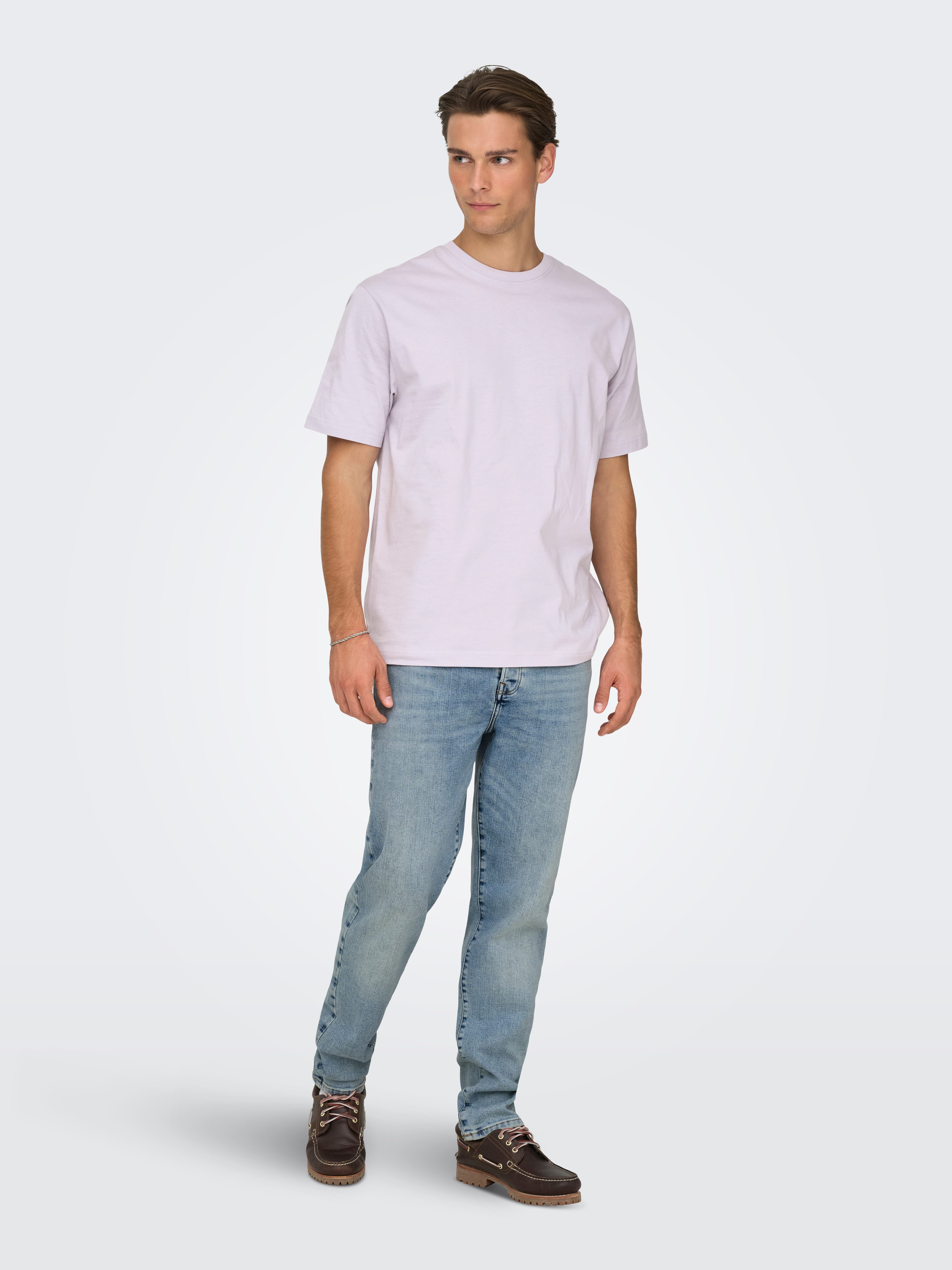 ONLY & SONS Rundhalsshirt ONSFRED RLX SS TEE Baumwolle, relaxed fit