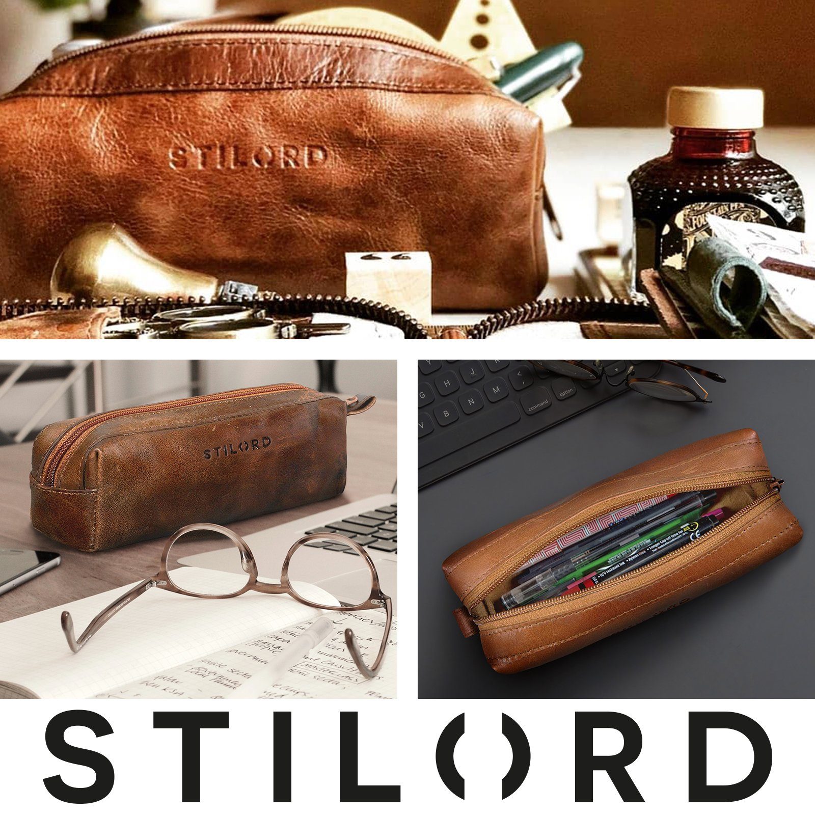 STILORD cannes Etui Vintage braun Leder - Etui "Linus"