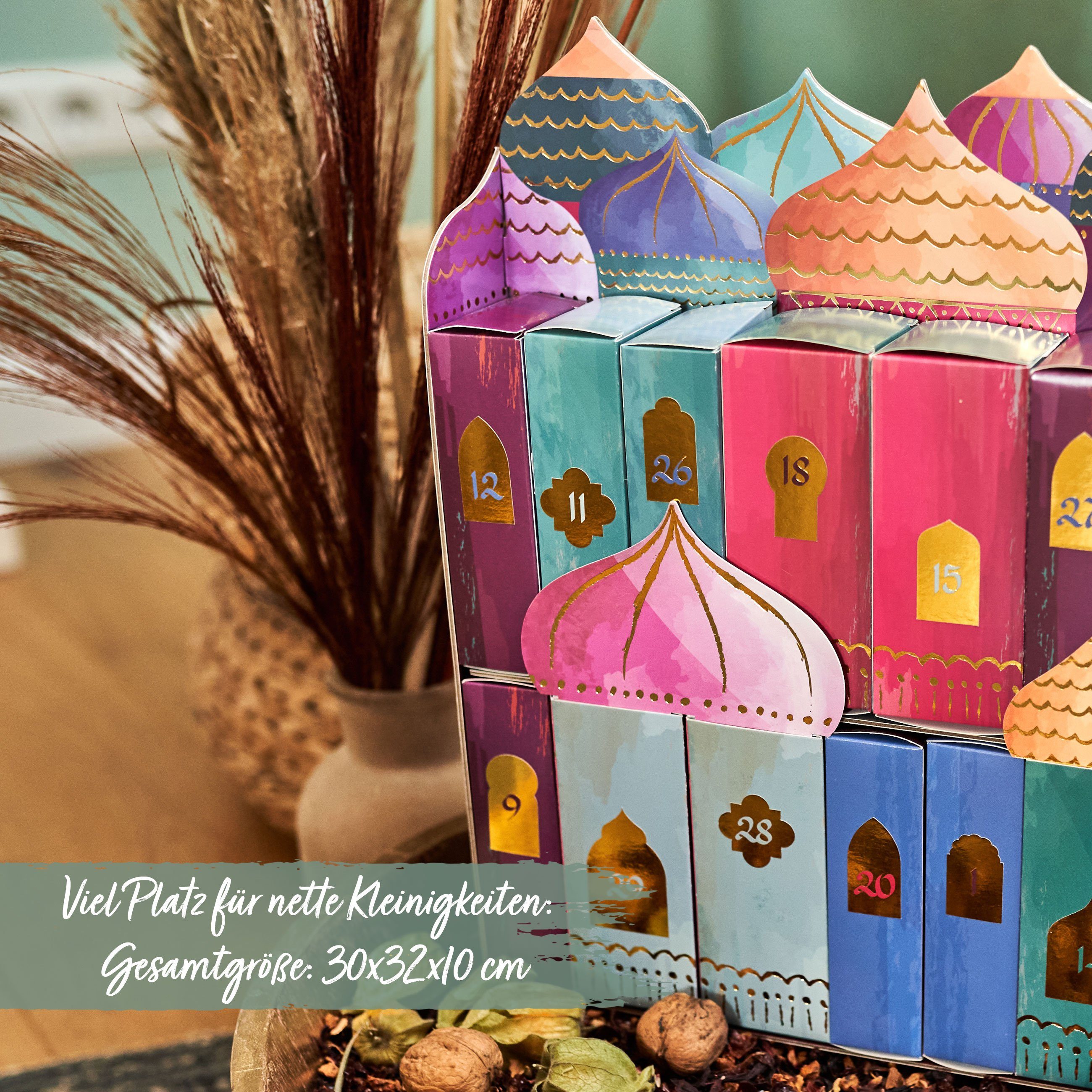 PAPIERDRACHEN Countdown Kalender Kreativer Ramadan-Steck-Kalender zum Selbstbefüllen, Steck-Kalender