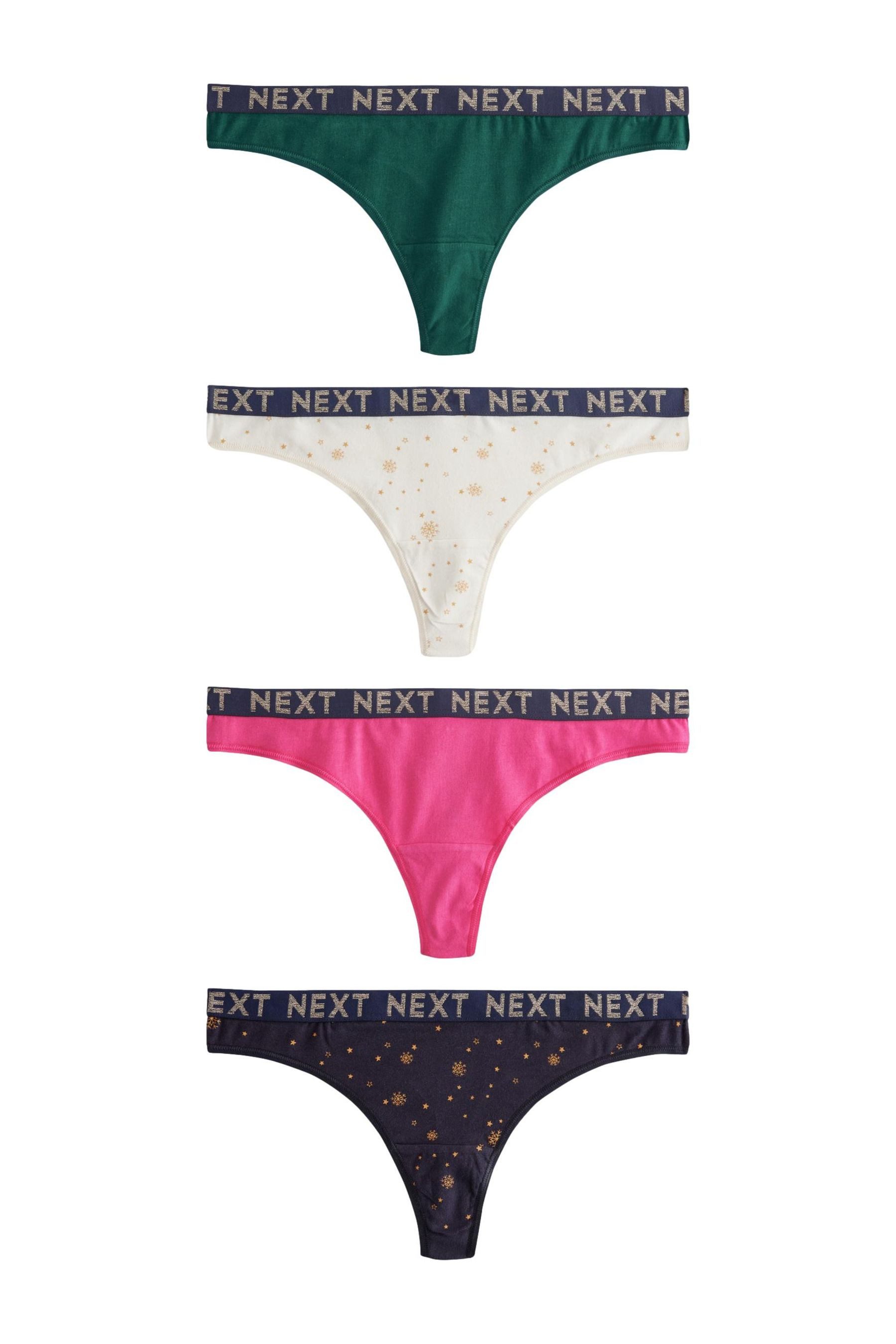String Logo-Slips im 4er-Pack, Tanga