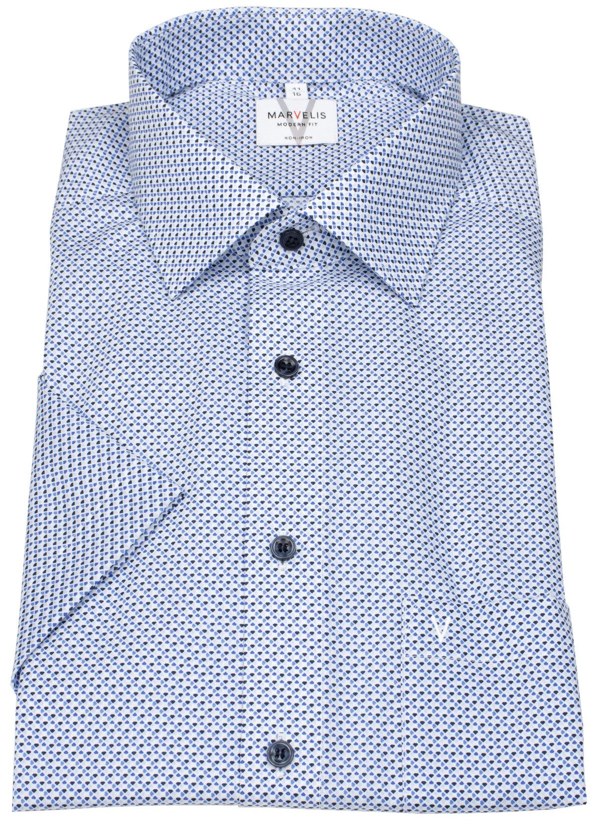 MARVELIS Kurzarmhemd Modern Fit leicht tailliert günstig online kaufen