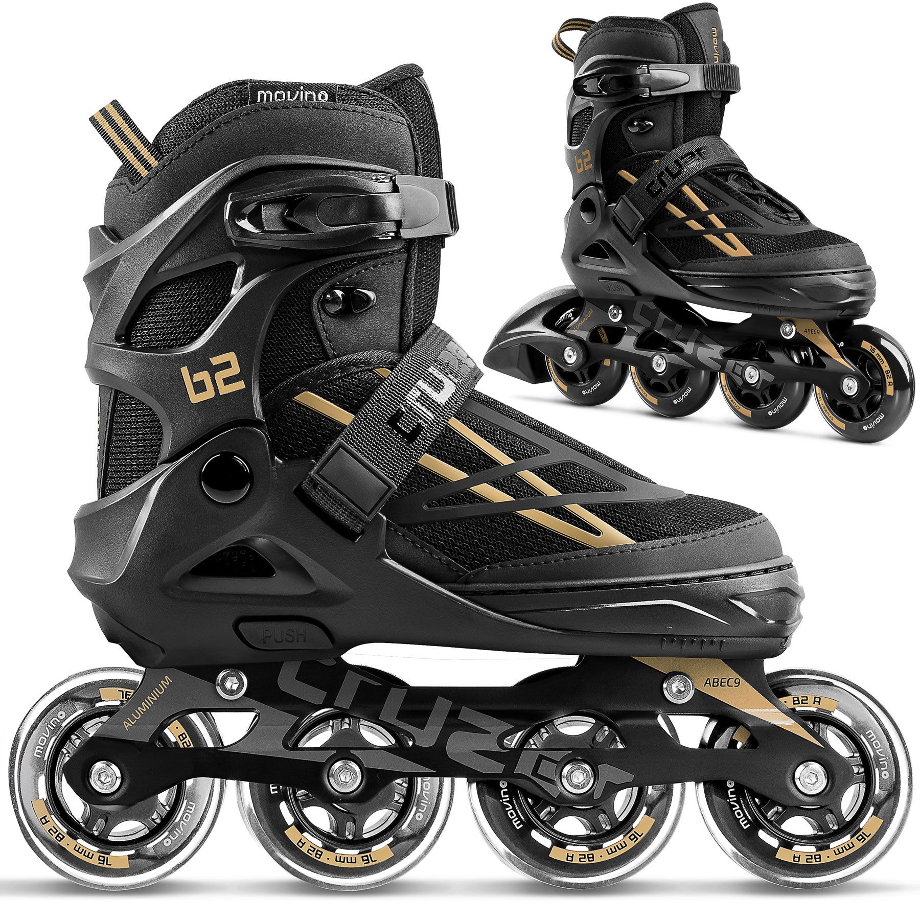 Movino Inlineskates MOVINO CRUZER B2 verstellbar ABEC-9 Aluminium-Schiene