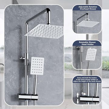 MORADO Duschsystem Strenge Prüfung vor dem Verkauf, Dushcharmatur komplettset,Regendusche mit Armatur,Duschset Thermostat