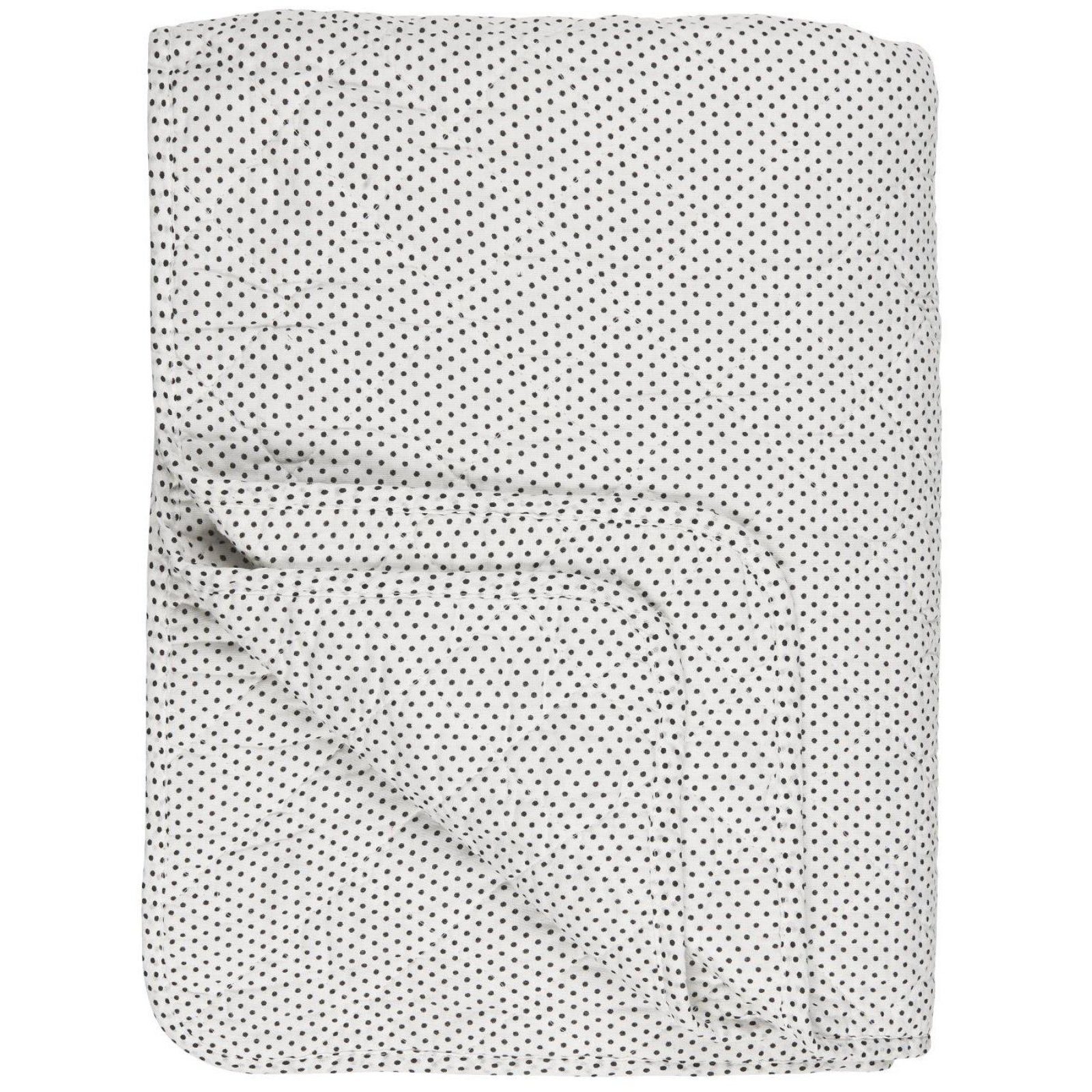 Ib Laursen Tagesdecke, Klassischer Quilt aus Baumwolle, dänischer Landhausstil, Modell DOTTED WHITE, Tagesdecke leicht & angenehm, hoher Kuschelfaktor, weiß, 180 x 130 cm, ideal für drinnen und draußen. € 49,95