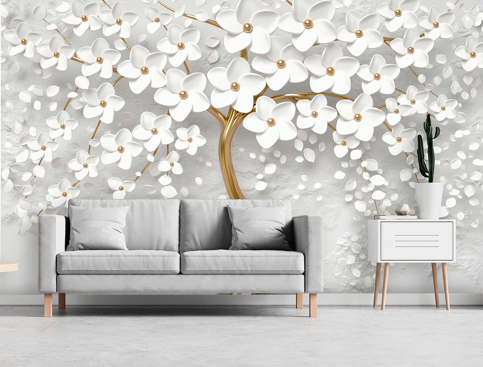 Wohnzimmer mit fototapete Schlafzimmer abstrakt, oder modern, Baum 3D Blumen, botanisch, für Wallarena Consalnet Vliestapete