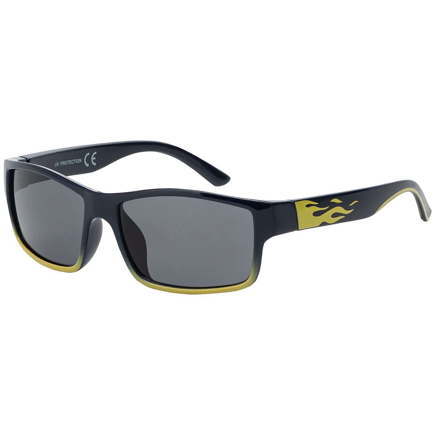 BEZLIT Eyewear Wayfarer Jungen Mädchen Kinder Sonnenbrille mit Flammen Motiv (1-St) mit schwarzen Linsen