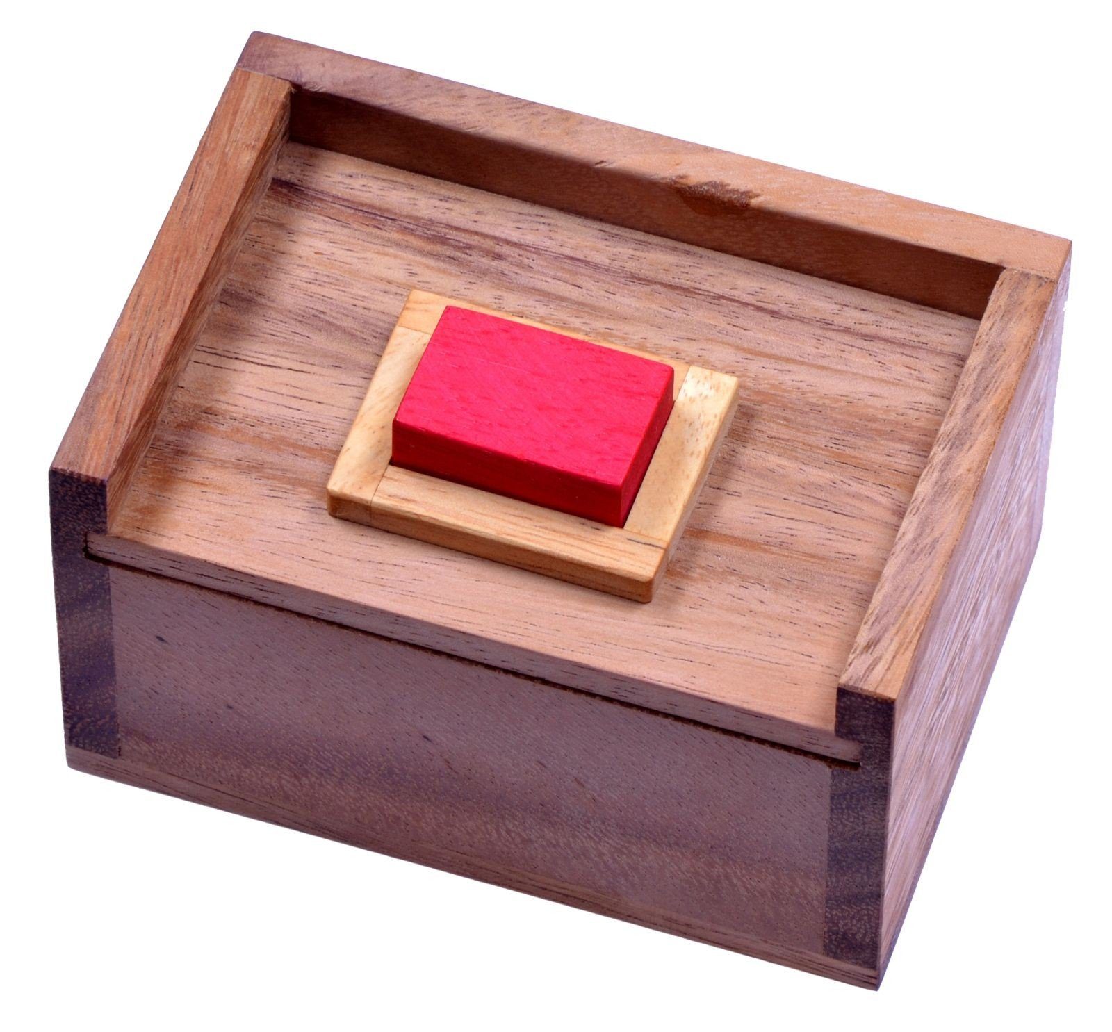 Logoplay Holzspiele Spiel, Der rote Stein – Knobelspiel und 3D-Holzpuzzle im Holzkasten Holzspielzeug