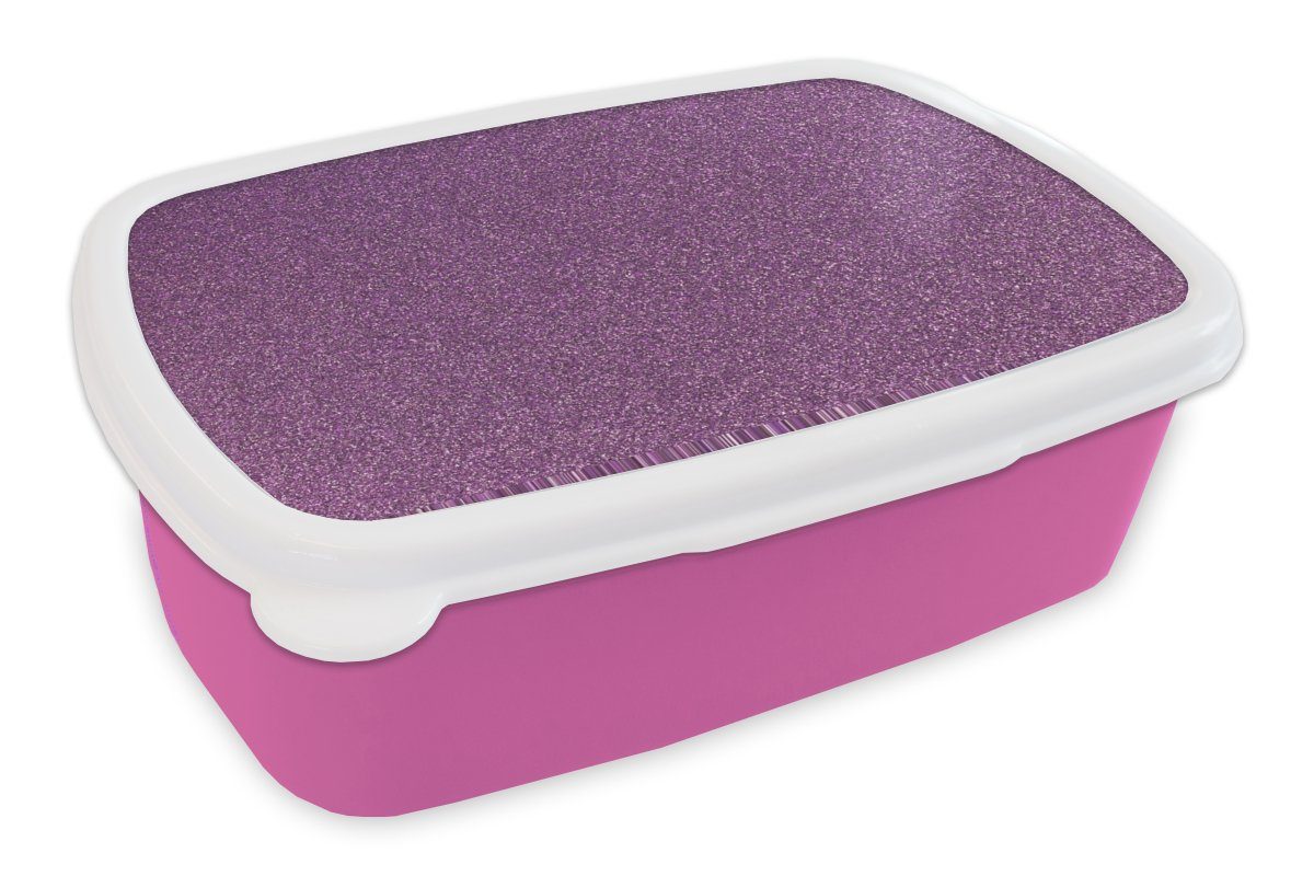 MuchoWow Lunchbox Glitzer Design Erwachsene, Snackbox, Mädchen, Kunststoff (2-tlg), Brotdose Kinder, Kunststoff, für - Rosa Brotbox Abstrakt, - 