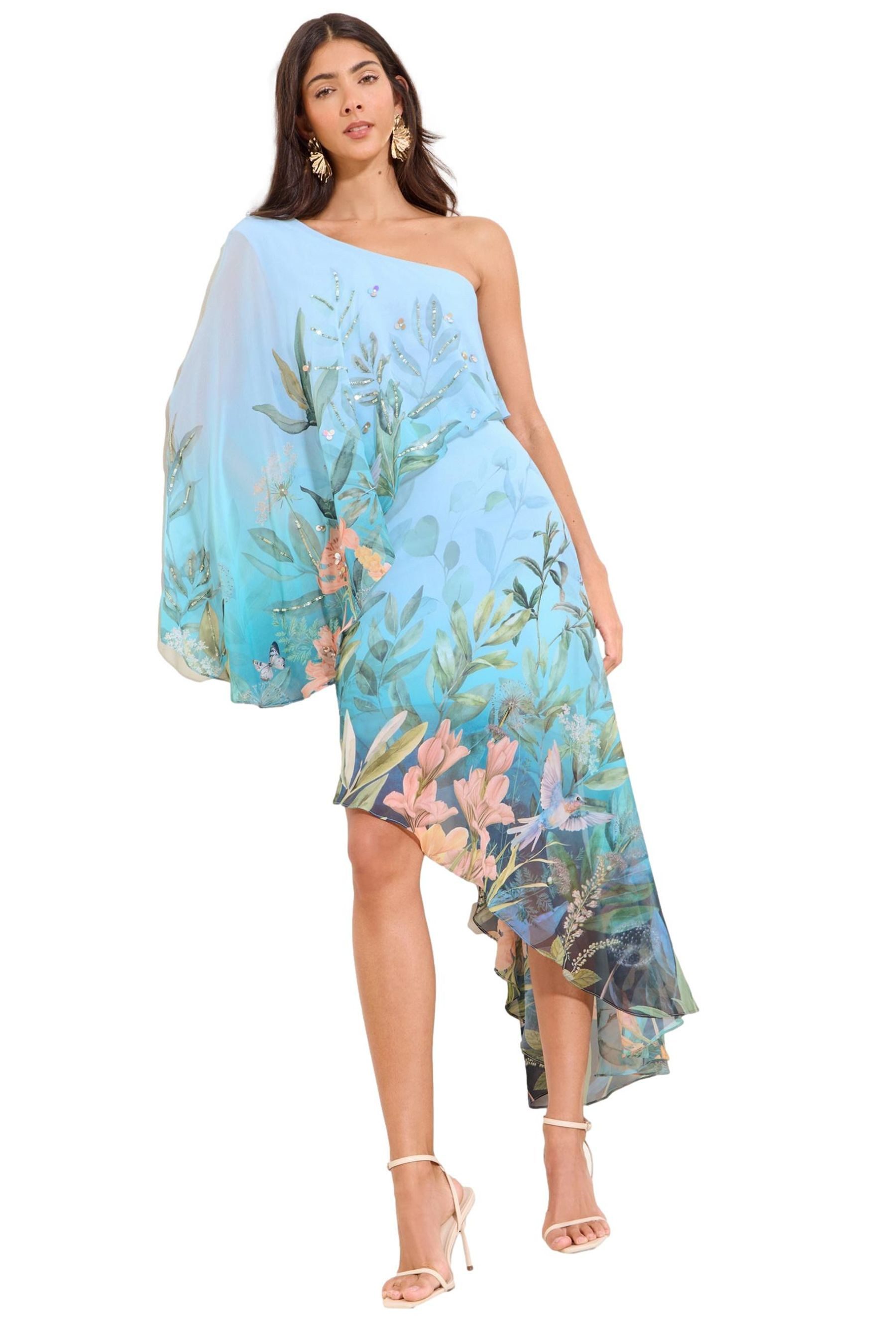 LIPSY Midikleid Lipsy Ein-Schulter-Midi-Kleid mit Pailletten (1-tlg)