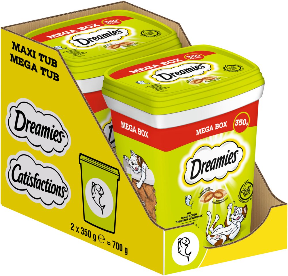 Dreamies DREAMIES™ Box Thunfisch 2 x 350g, Snack für: Katze