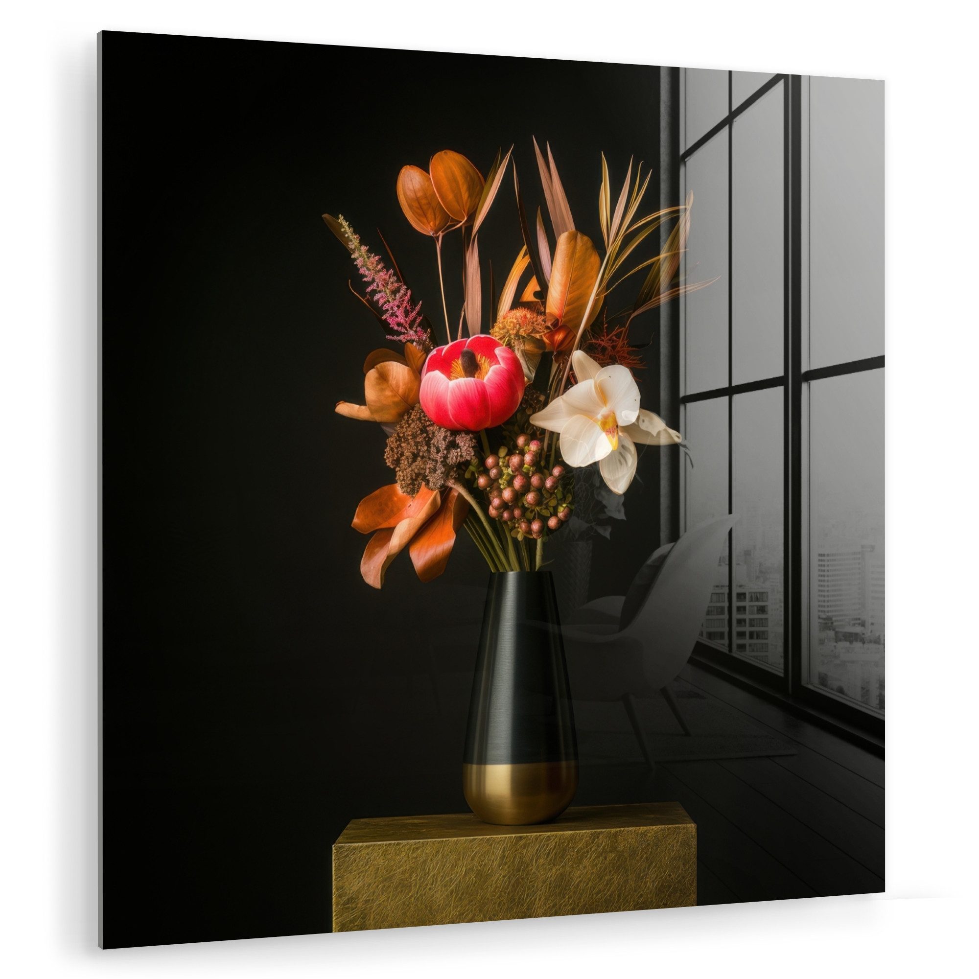 MuchoWow Acrylglasbild Blumenstrauß - Orange - günstig online kaufen