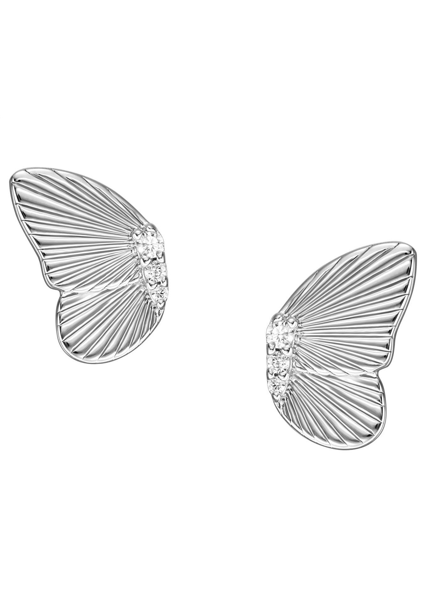 Fossil Paar Сережки-гвоздики Schmetterlinge, STERLING, JFS00621040, mit Zirkonia (synth)