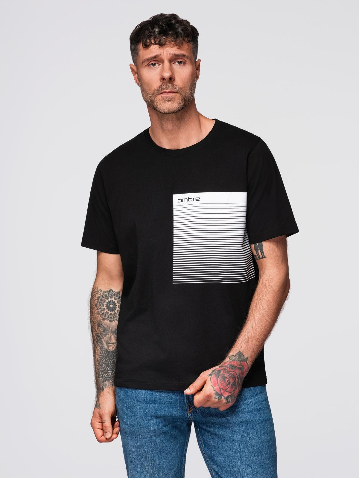 OMBRE Print-Shirt T-Shirt aus Baumwolle mit grafischem Print