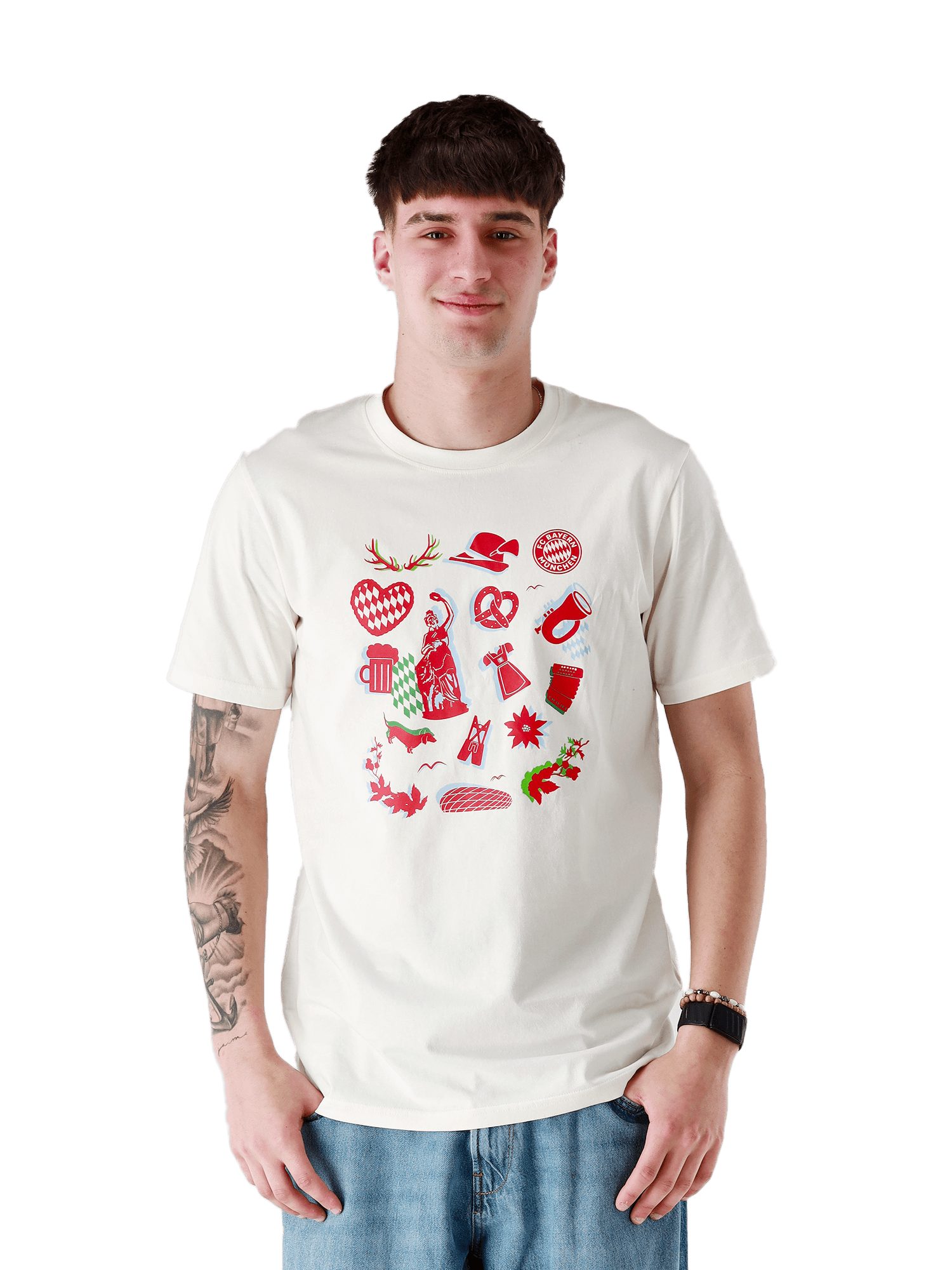 FC Bayern München T-Shirt FC Bayern München, T-Shirt Oktoberfest Icons, Herren, Off white