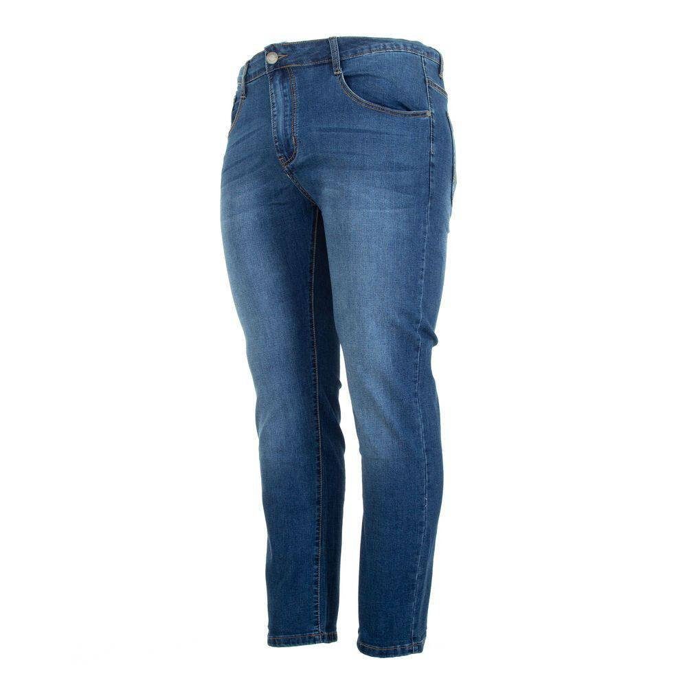 Herren Jeansstoff Jeans Freizeit in Blau Stretch-Jeans Ital-Design Stretch