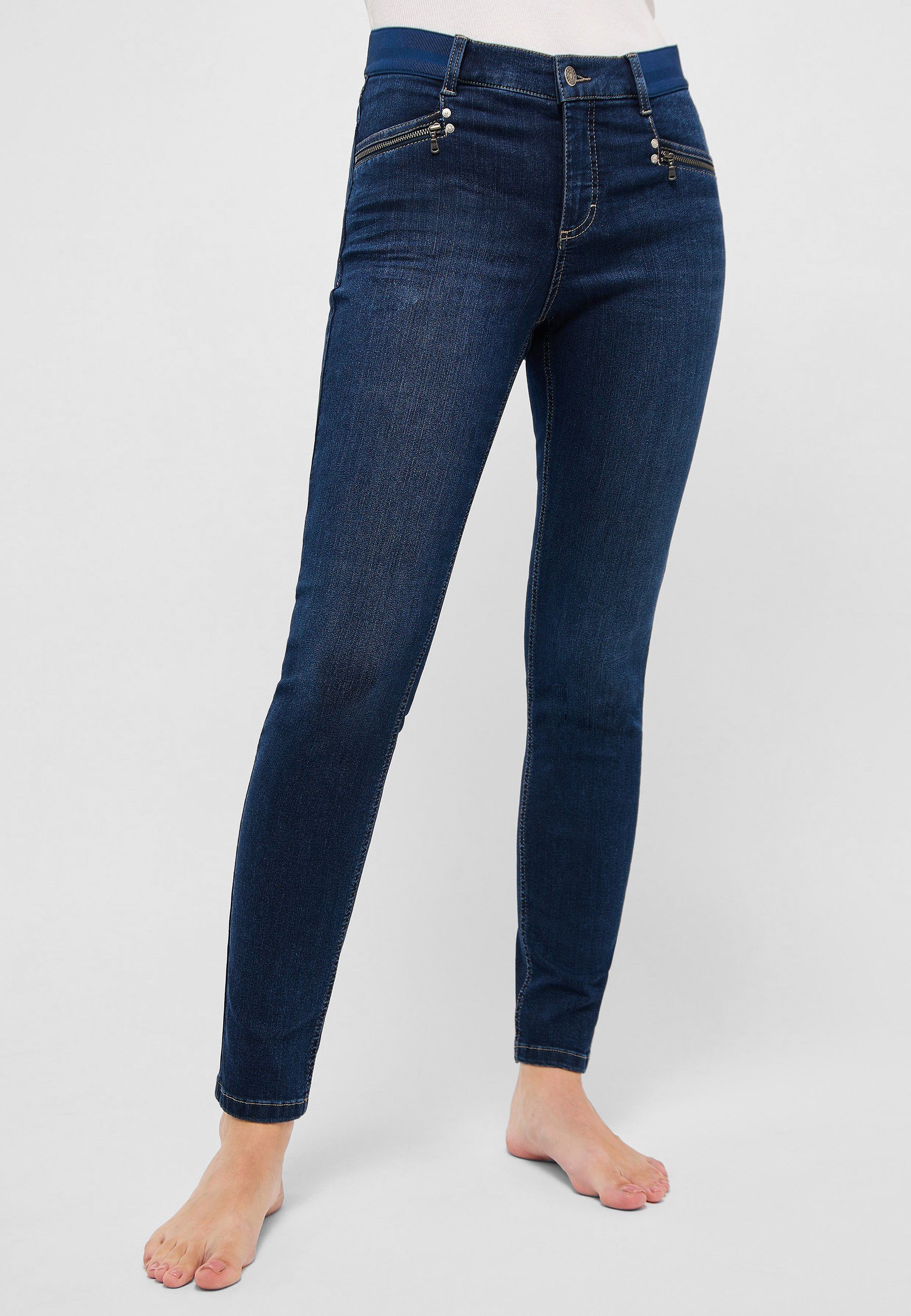 ANGELS Slim-fit-Jeans Jeans One Size mit Zip Detail mit Reißverschluss blue
