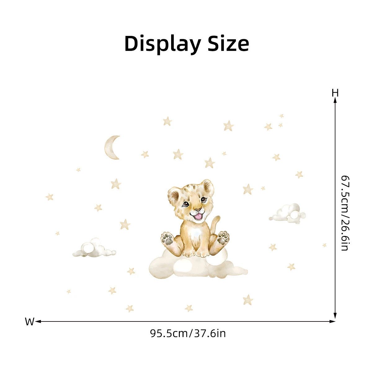 Montegoni Wandtattoo Wandsticker niedlichen Tiger Mond Stern Wandaufkleber günstig online kaufen