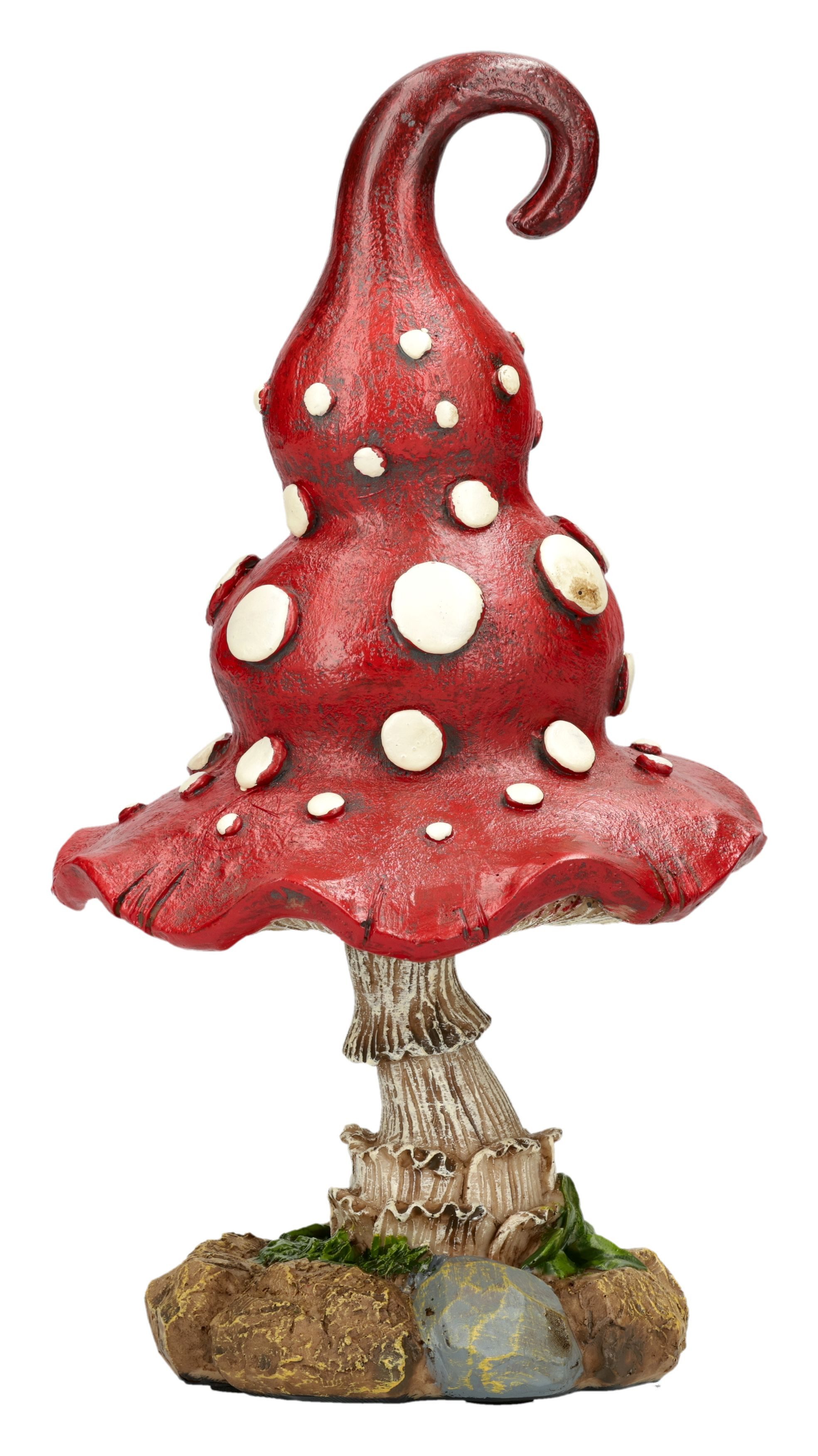 Figuren Shop GmbH Gartenfigur Roter Pilz Deko – Handbemalte Figur Garten Balkon Beet 23,5 cm Deko