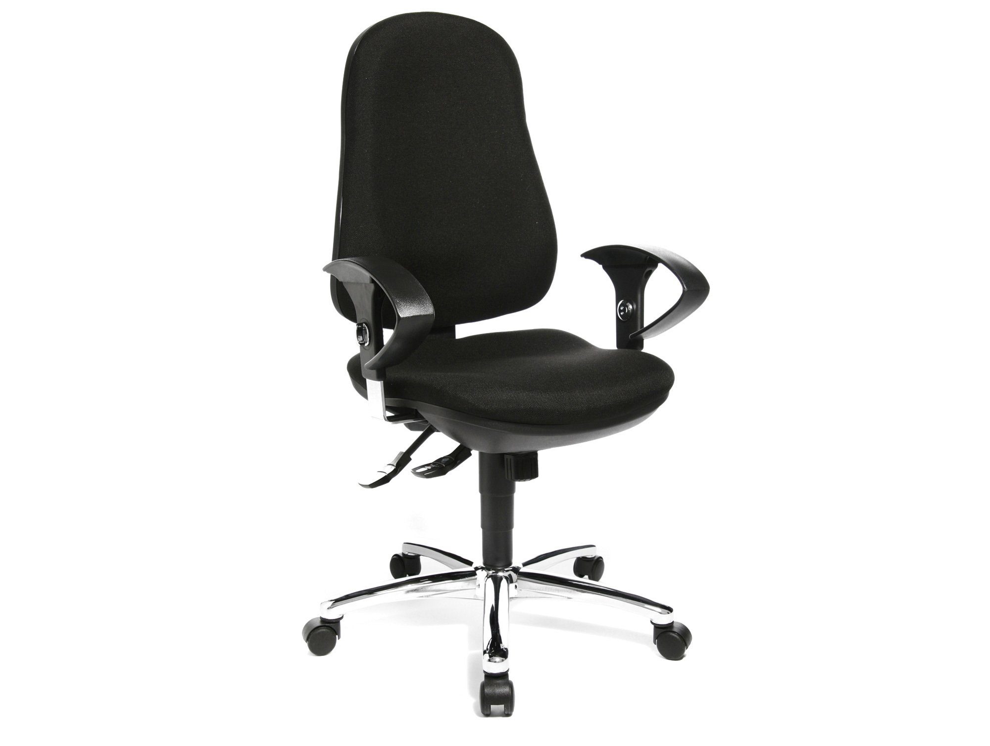 Moebel-Eins Stuhl, SUPPORT SY Drehstuhl, Material Stoff/Stahl, schwarz