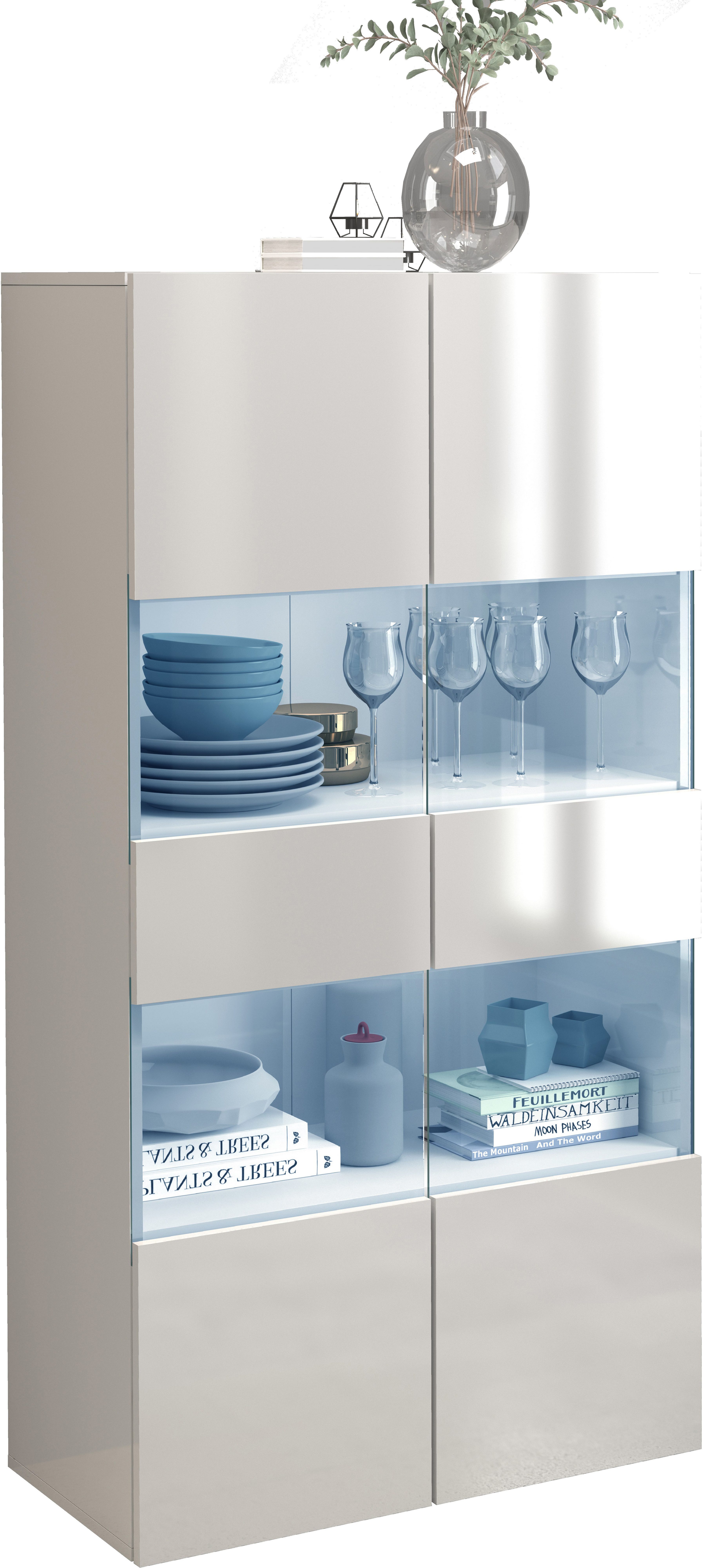 OTTO home Vitrine Egypt 2 Glastüren, Front Hochglanz lackiert, Korpus matt günstig online kaufen