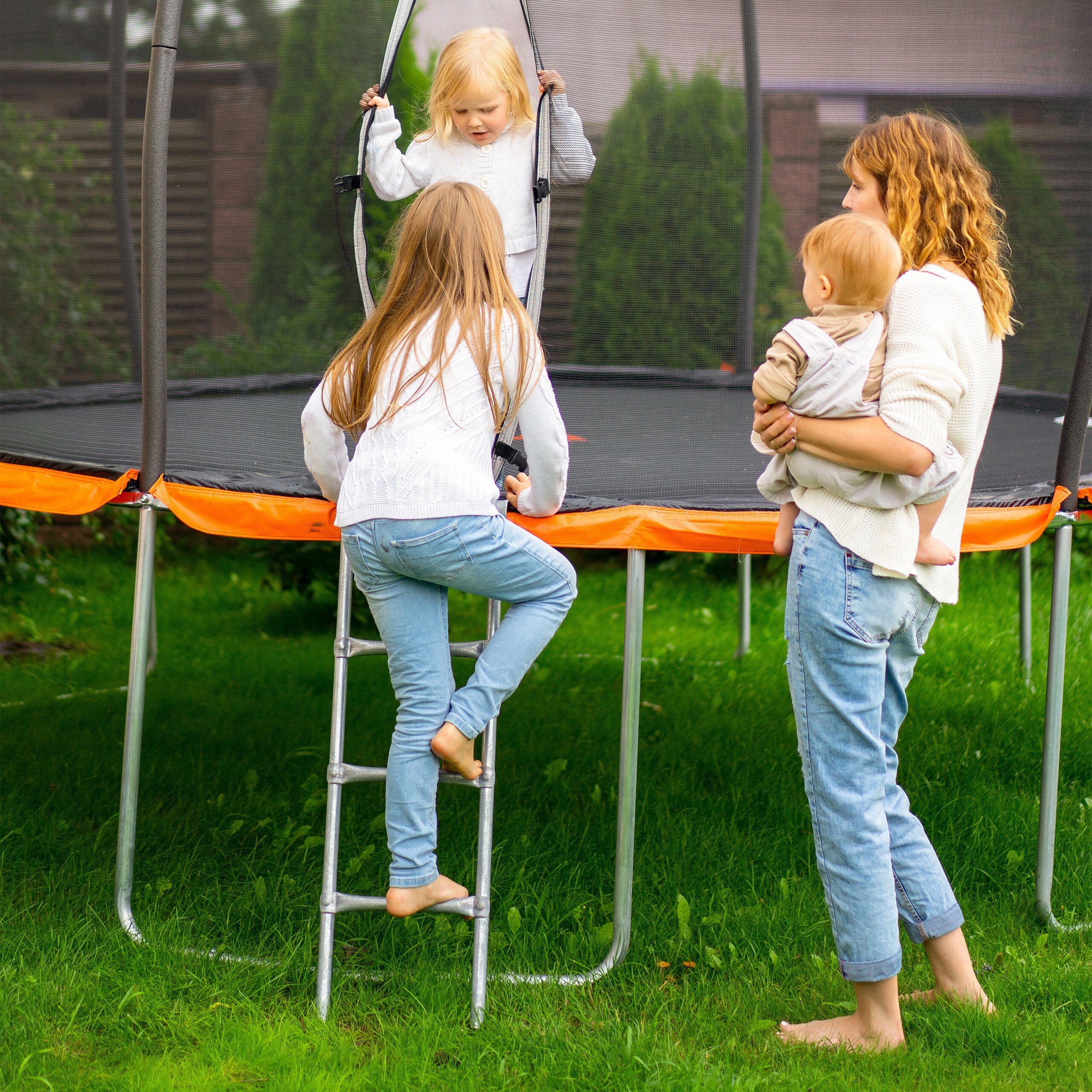 relaxdays Trampolinleiter Trampolin Leiter 96 cm